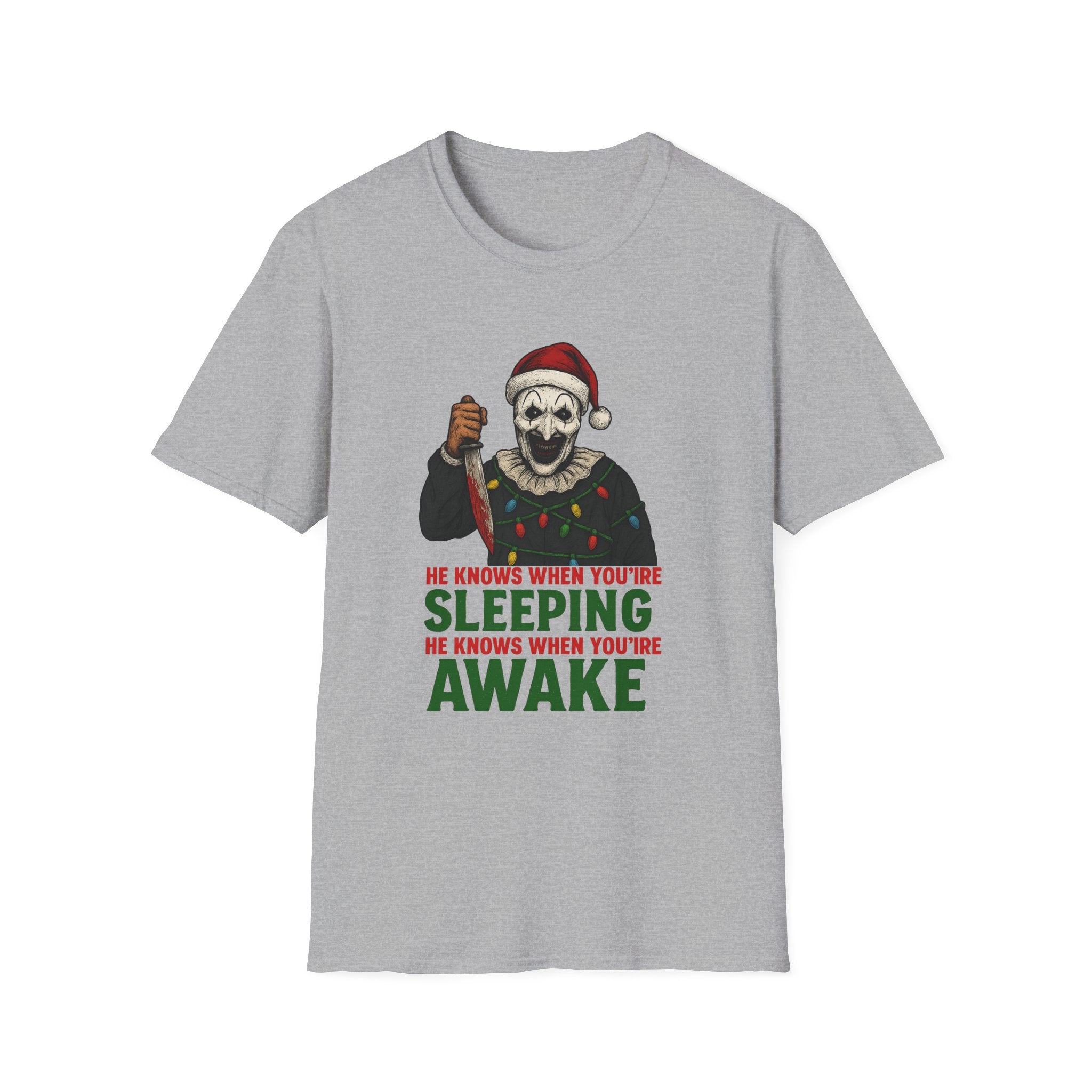 Terrifier Christmas T-Shirt, Christmas Gift, Funny Tee, Santa Vibe, Christmas Horror, Unisex Apparel, Cool Holiday Shirt
