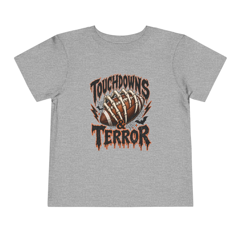 Toddler Tee — "Touchdowns & Terror" Football Graphic