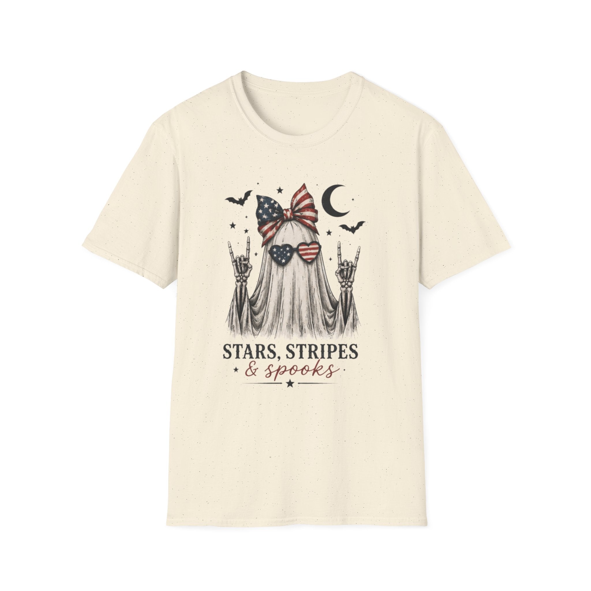 Patriotic Ghost T-Shirt — "Stars, Stripes & Spooks" 4th of July Halloween Tee - Boo Crew Boutique