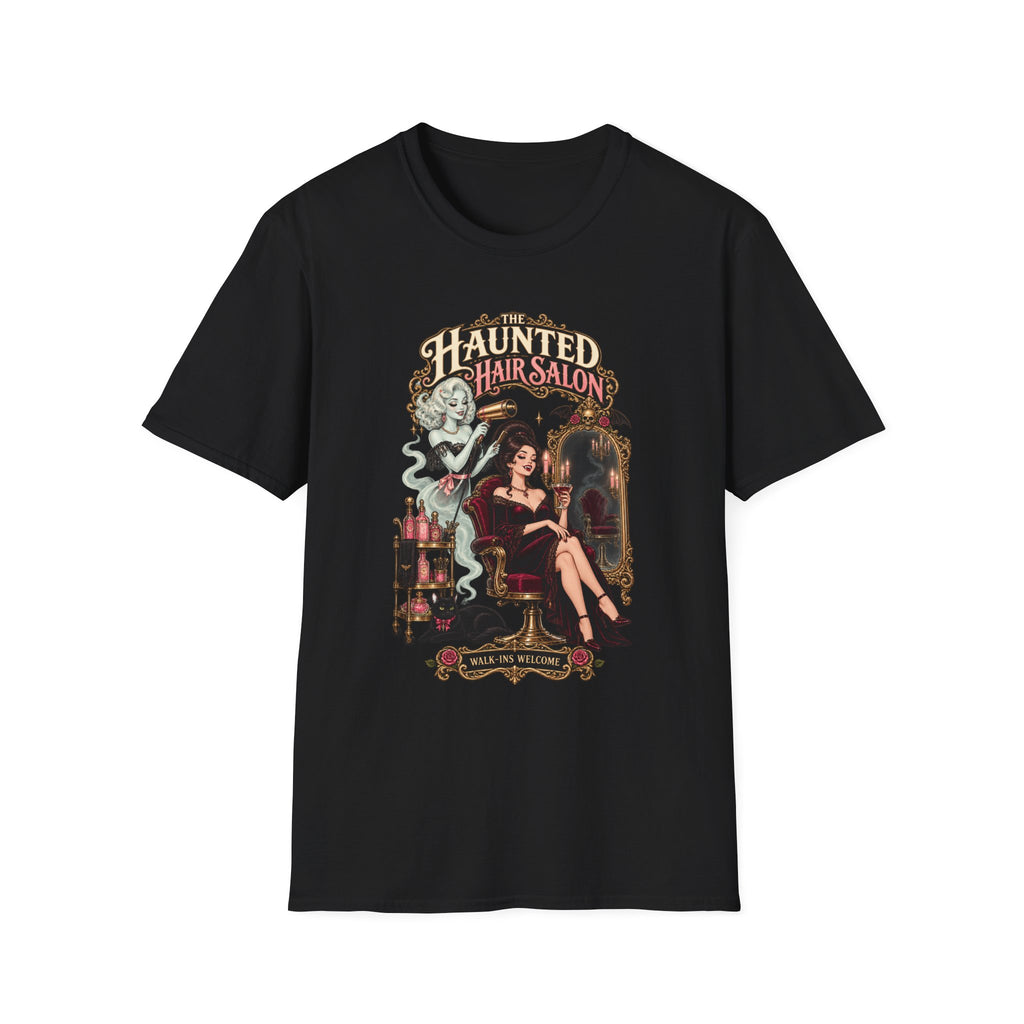 Haunted Hair Salon Tee — Retro Gothic Beauty Graphic - Boo Crew Boutique