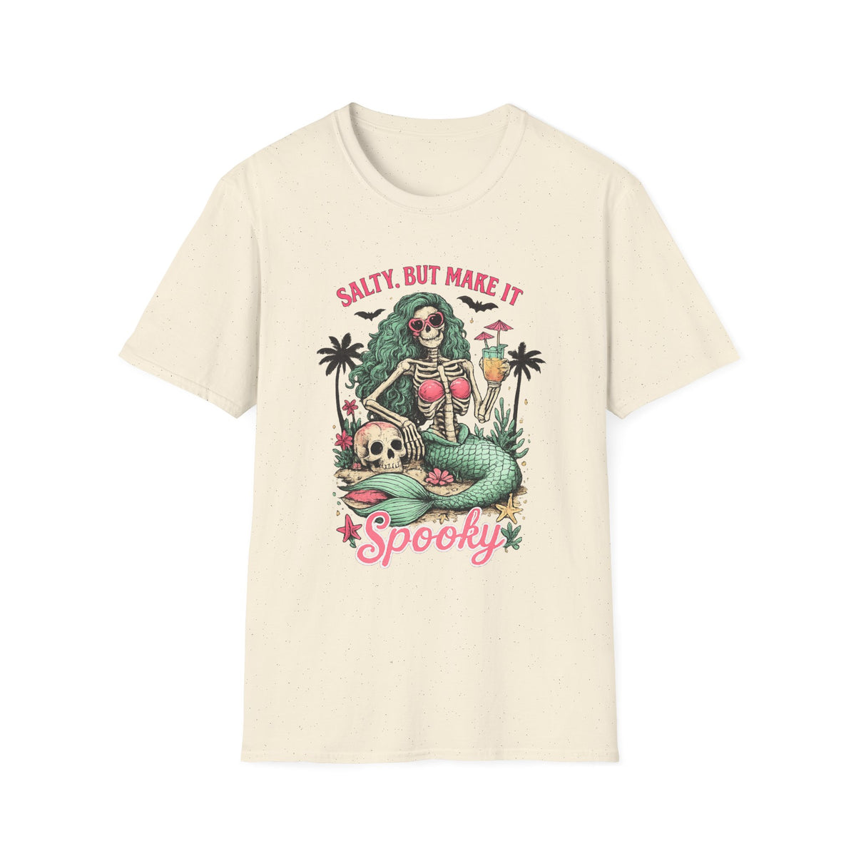 Salty But Make It Spooky Skeleton Mermaid Tee - Boo Crew Boutique