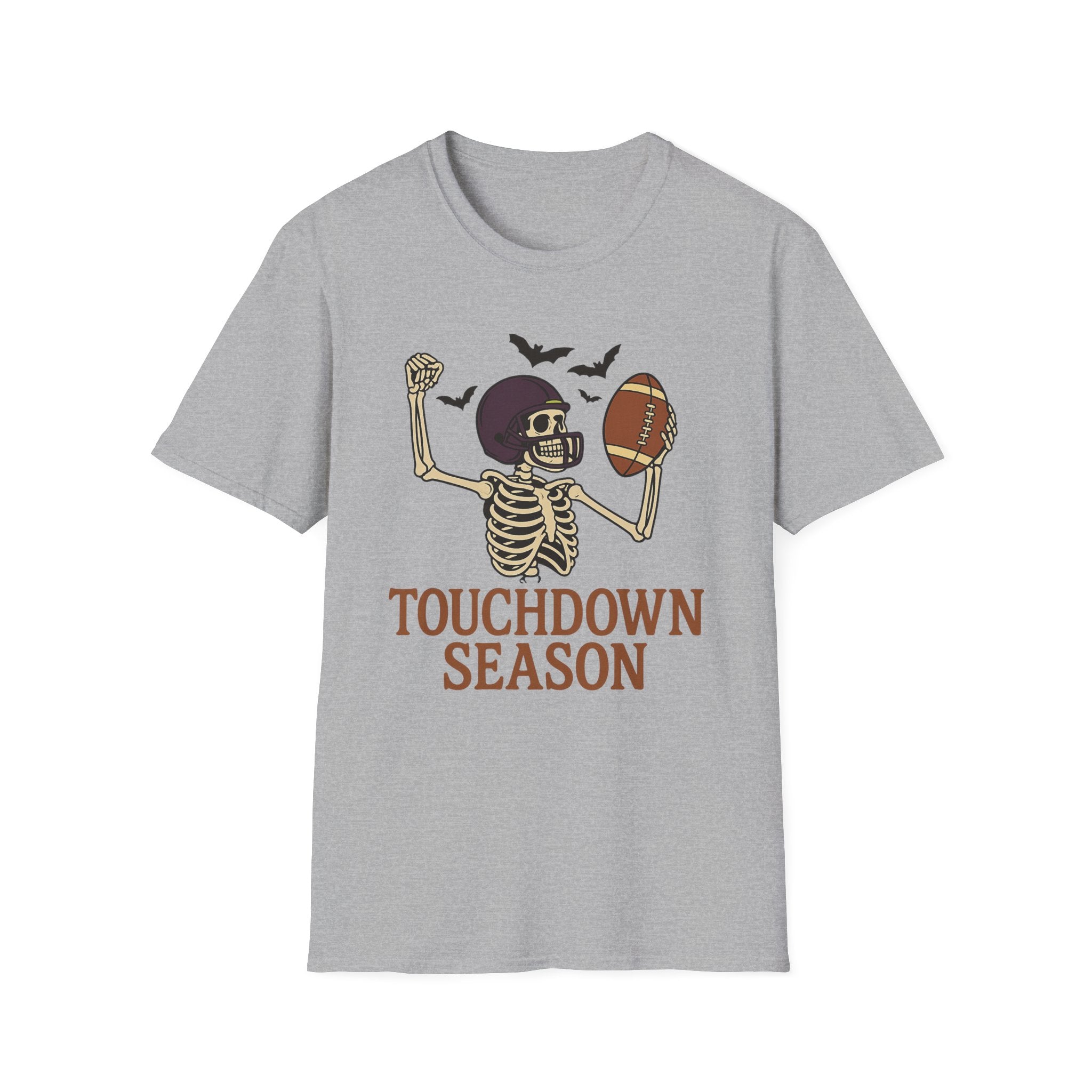 Touchdown Season Football T‑Shirt — Skeleton Player Halloween Game Day Tee - Boo Crew Boutique