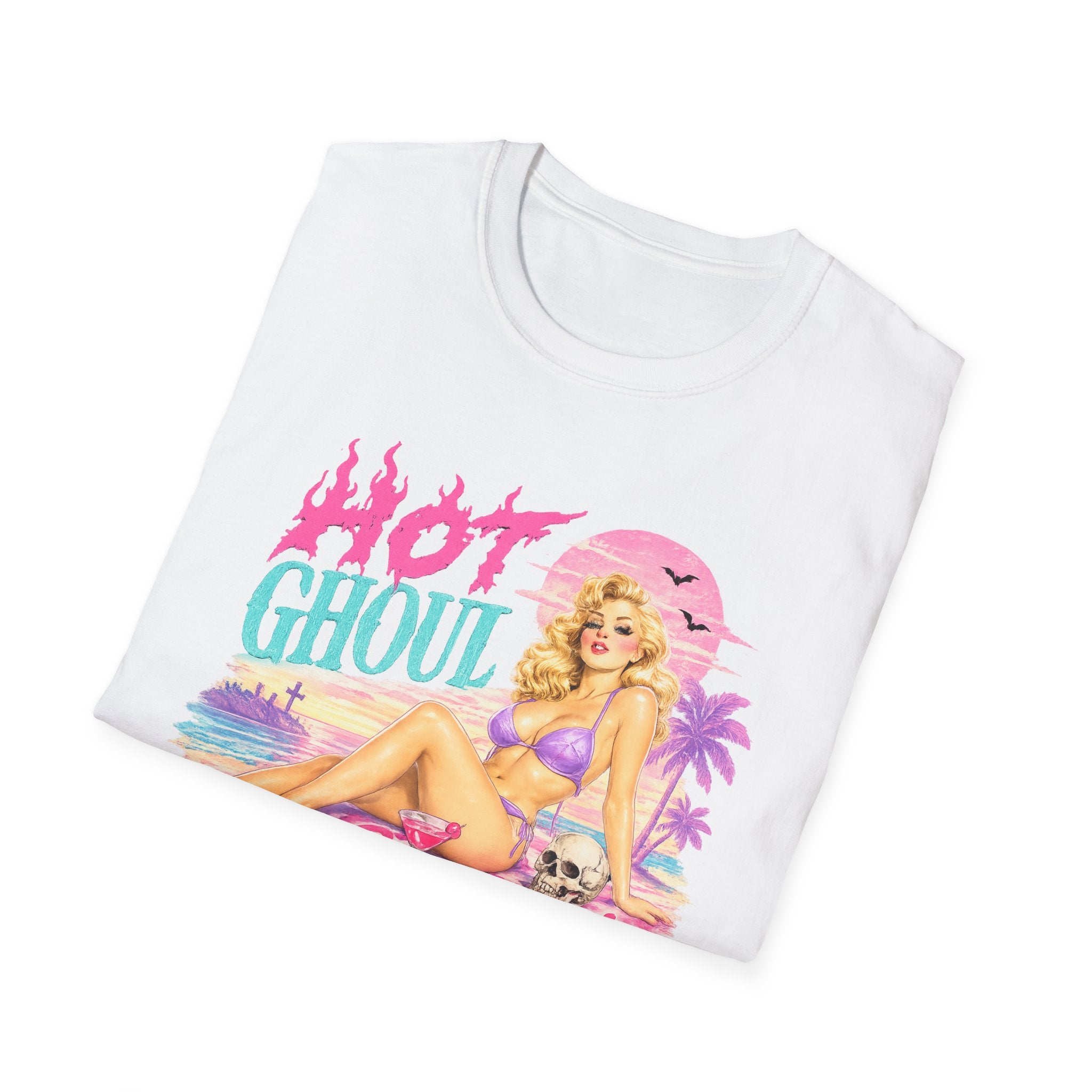 Hot Ghoul Summer T-Shirt — Retro Pinup Halloween Beach Tee - Boo Crew Boutique