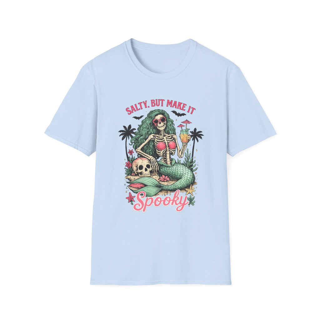 Salty But Make It Spooky Skeleton Mermaid Tee - Boo Crew Boutique