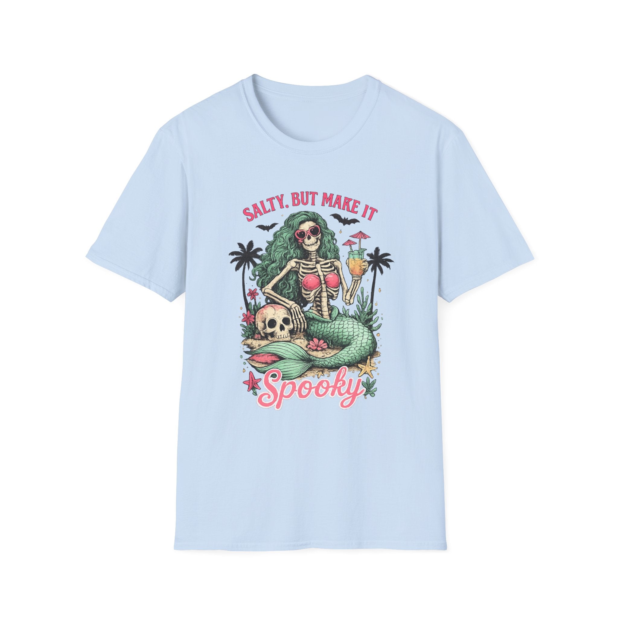 Salty But Make It Spooky Skeleton Mermaid Tee - Boo Crew Boutique