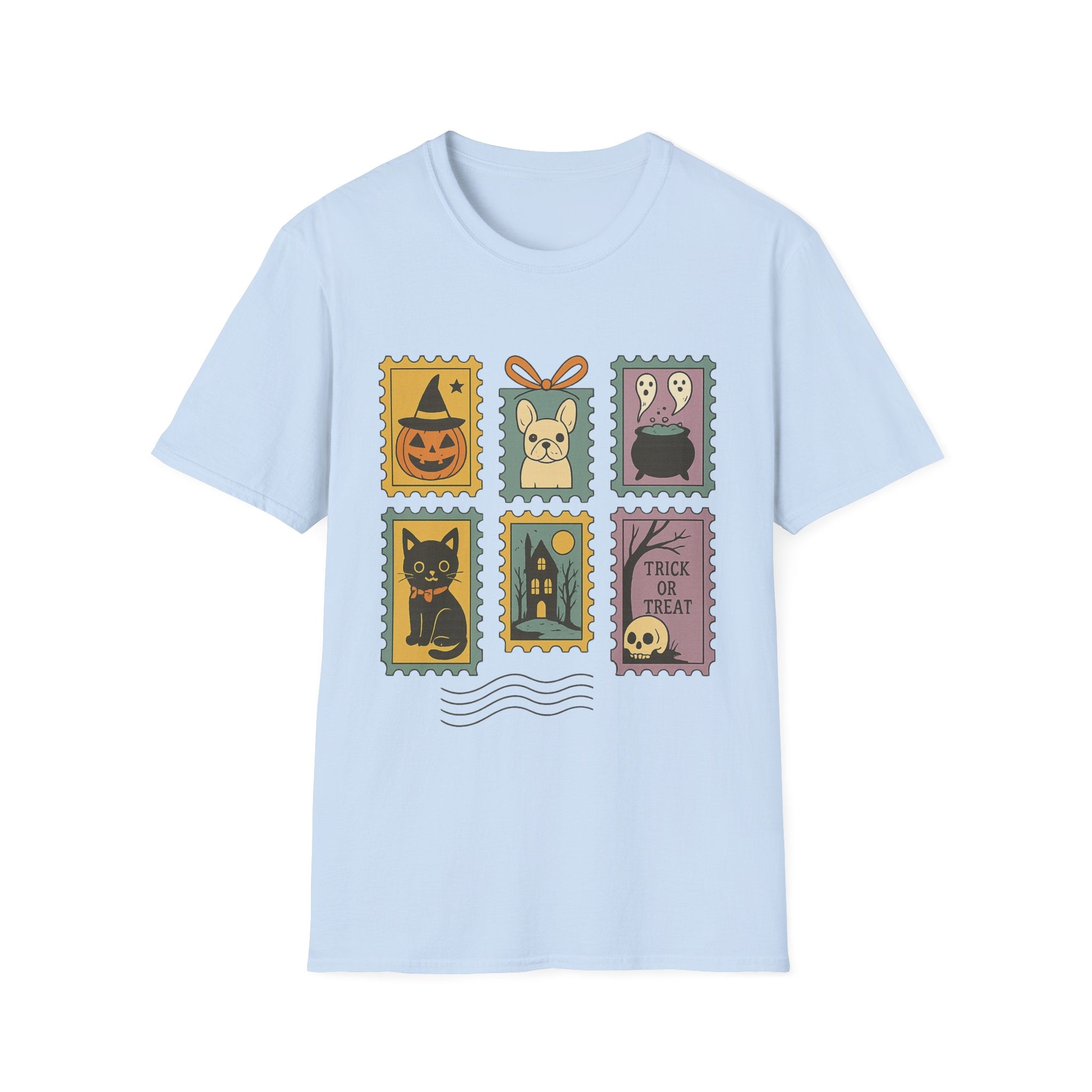 Halloween Stamps T-Shirt — Cute Halloween Postage Graphic Tee (Trick or Treat) - Boo Crew Boutique