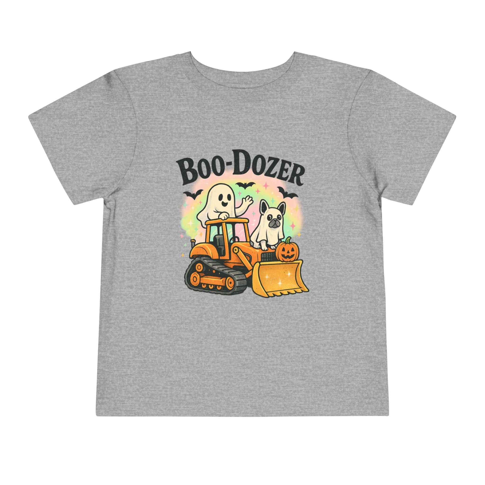 Boo-Dozer Halloween Toddler Tee, Cute Ghosts & Tractor Shirt, Kids Halloween Costume Top, Spooky Fun Apparel, Toddler Gift