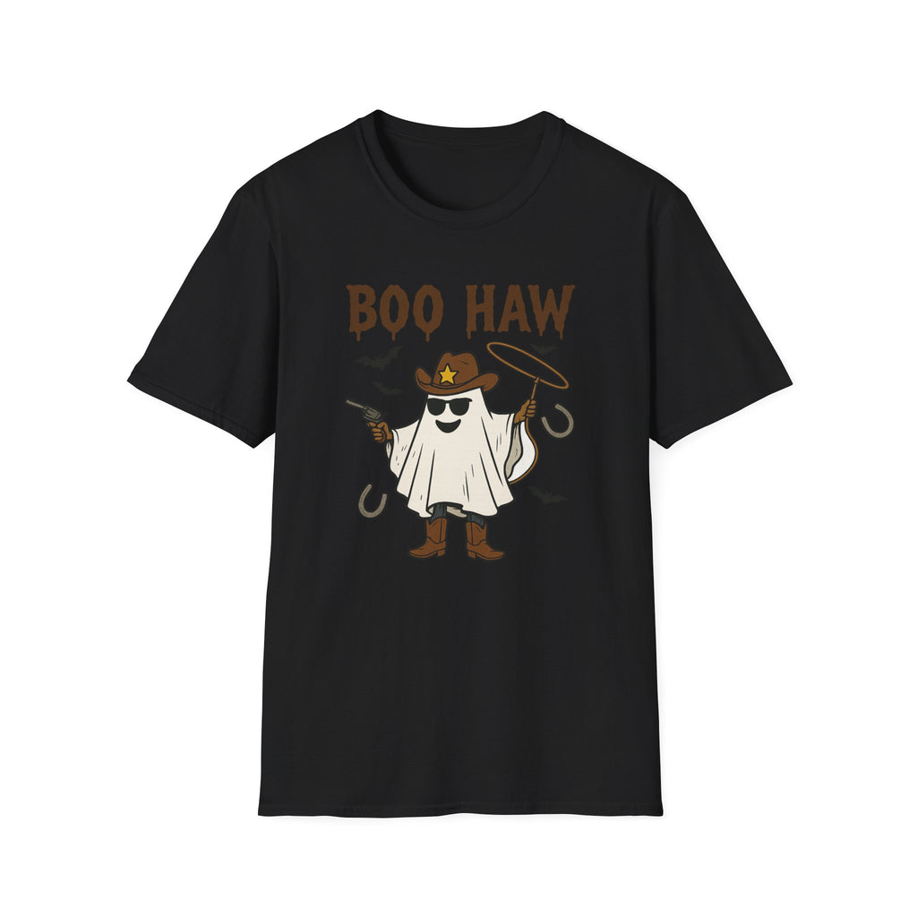 Boo Haw Cowboy Ghost T-Shirt — Funny Halloween Western Tee