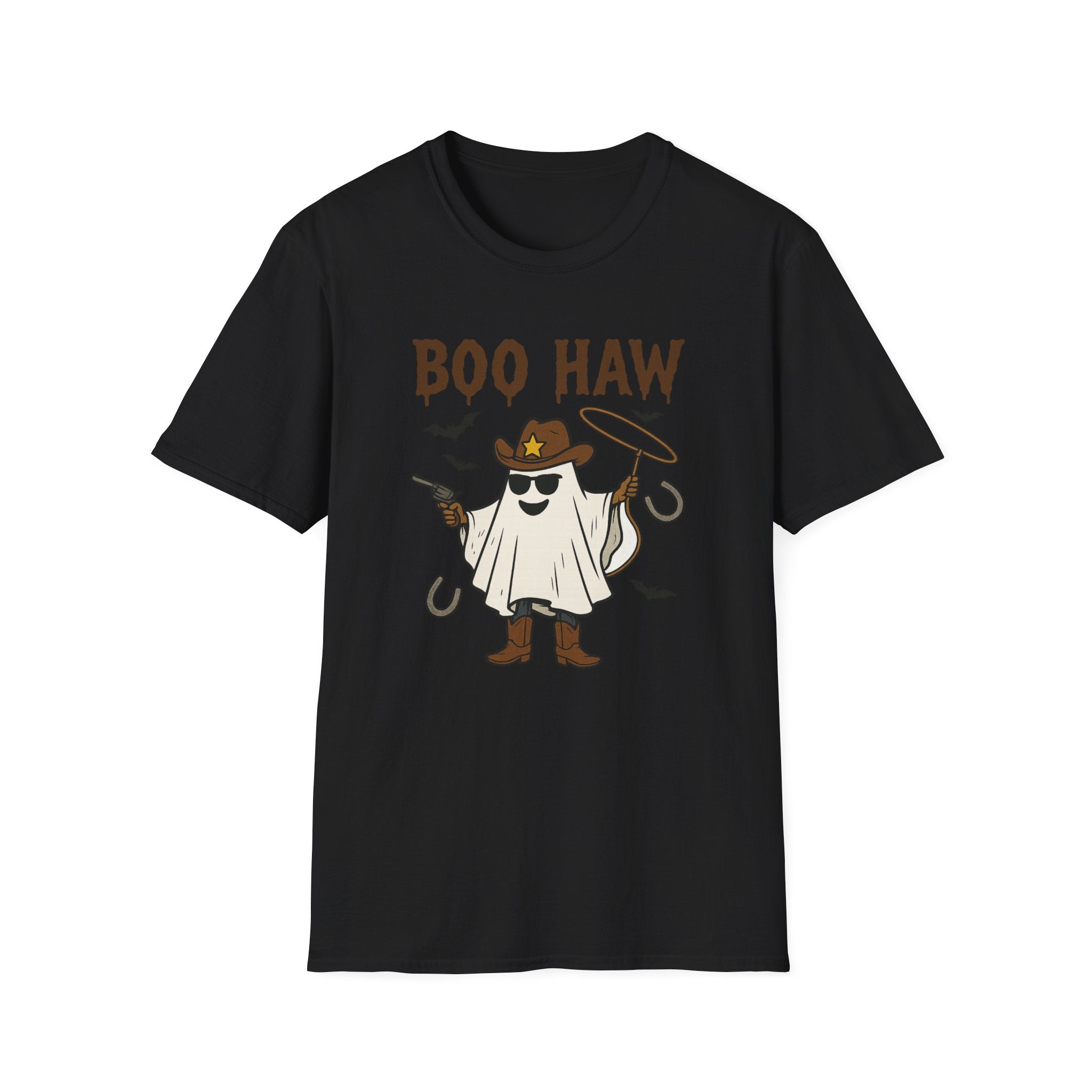 Boo Haw Cowboy Ghost T-Shirt — Funny Halloween Western Tee