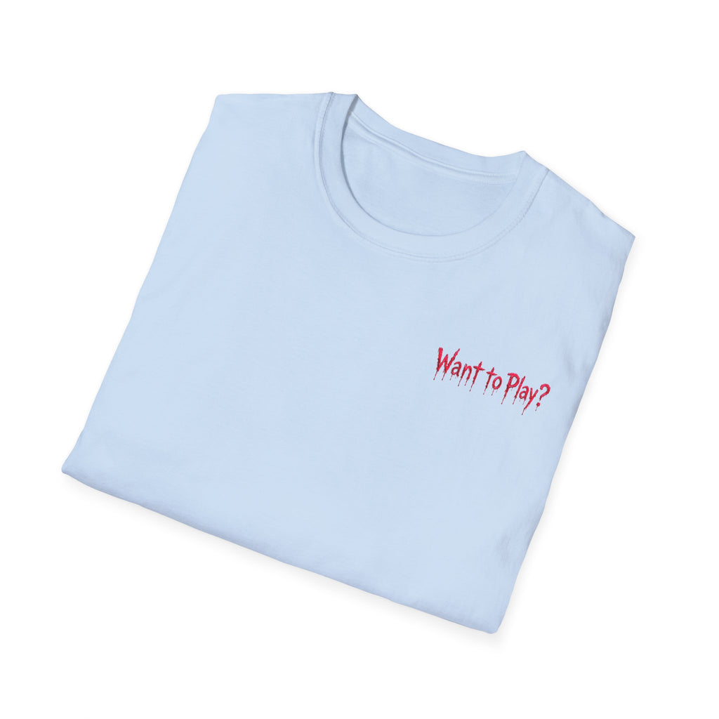 “Want to Play?” Chucky Back Image - Boo Crew Boutique