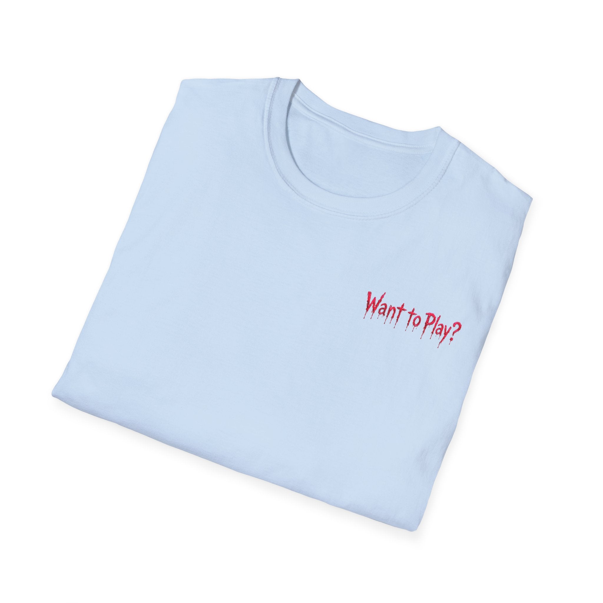 “Want to Play?” Chucky Back Image - Boo Crew Boutique