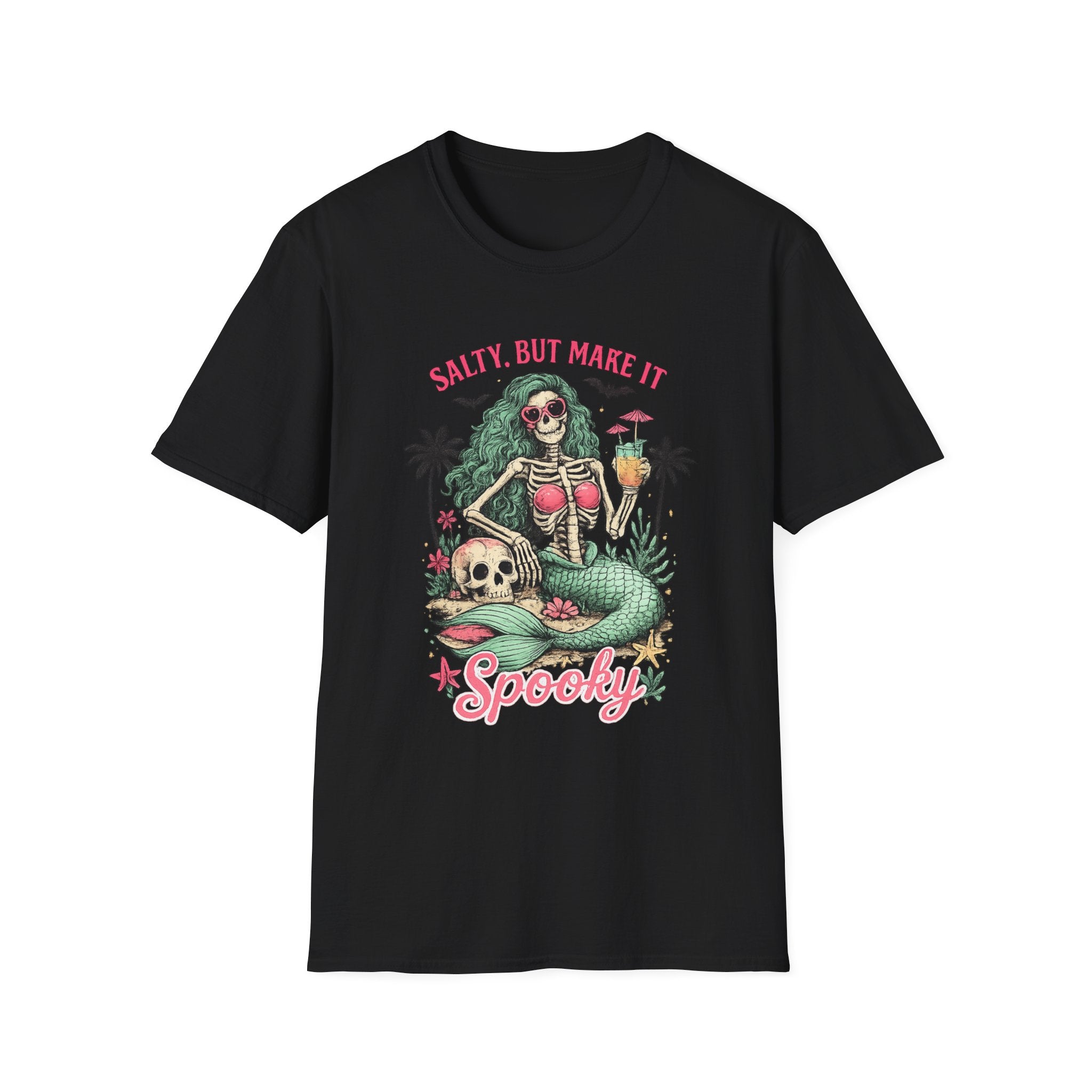 Salty But Make It Spooky Skeleton Mermaid Tee - Boo Crew Boutique