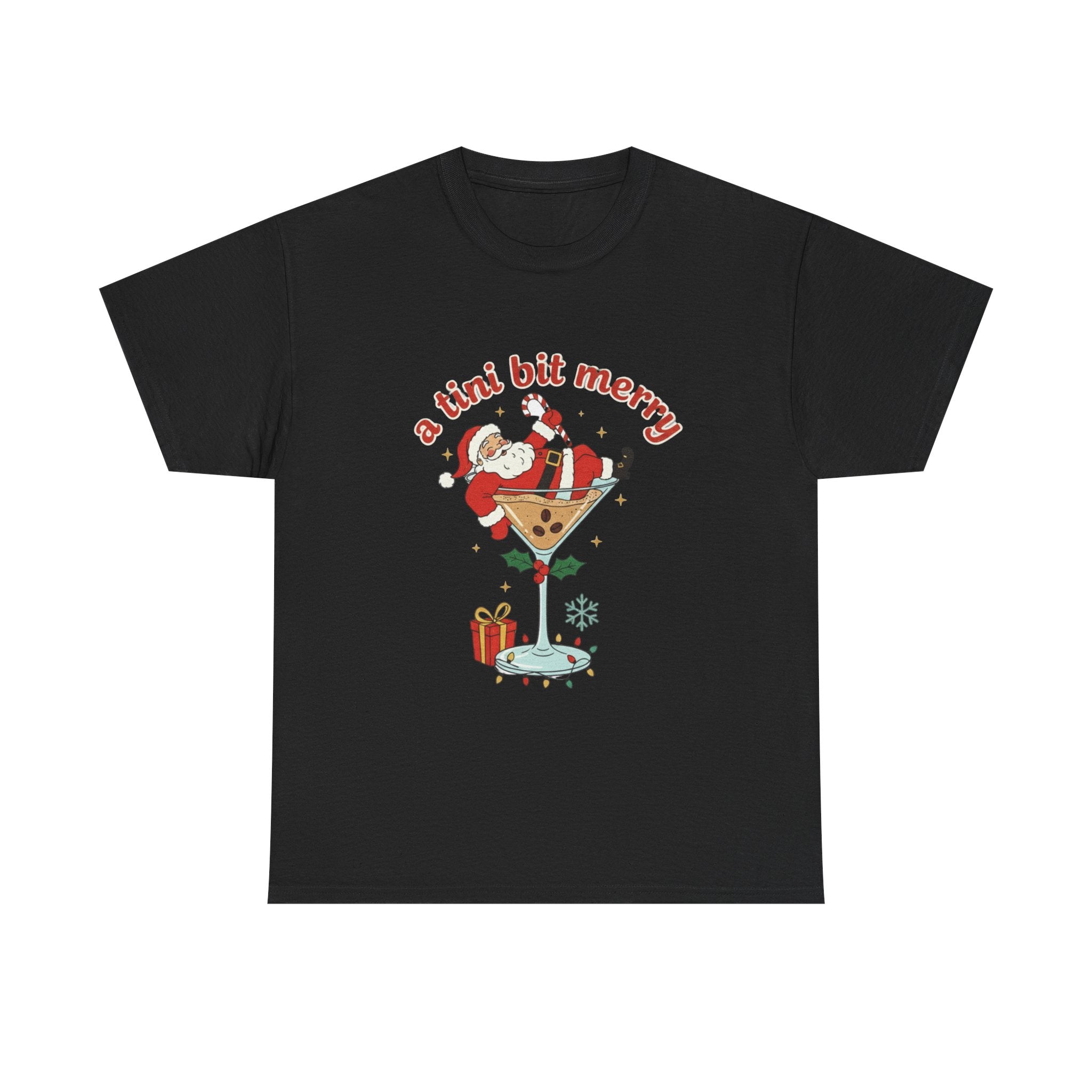 Santa Espresso Martini Tee, Christmas Holiday Shirt, Funny Cocktail Top, Festive Unisex T-Shirt, Xmas Party Apparel