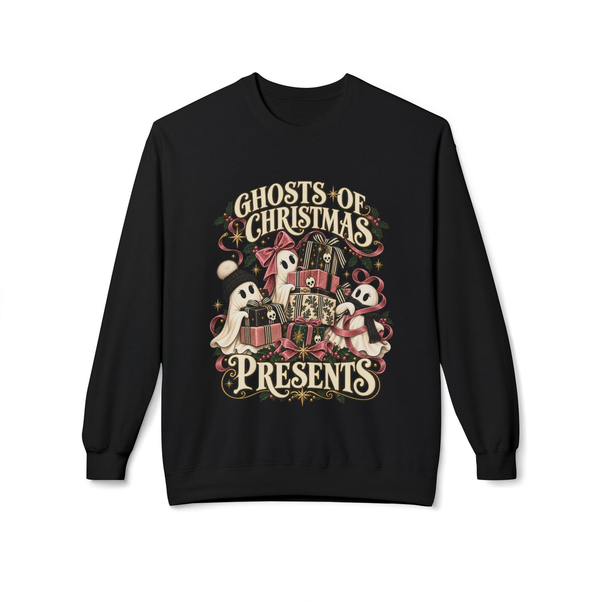 Ghosts of Christmas Presents Holiday Crewneck Sweatshirt - Boo Crew Boutique