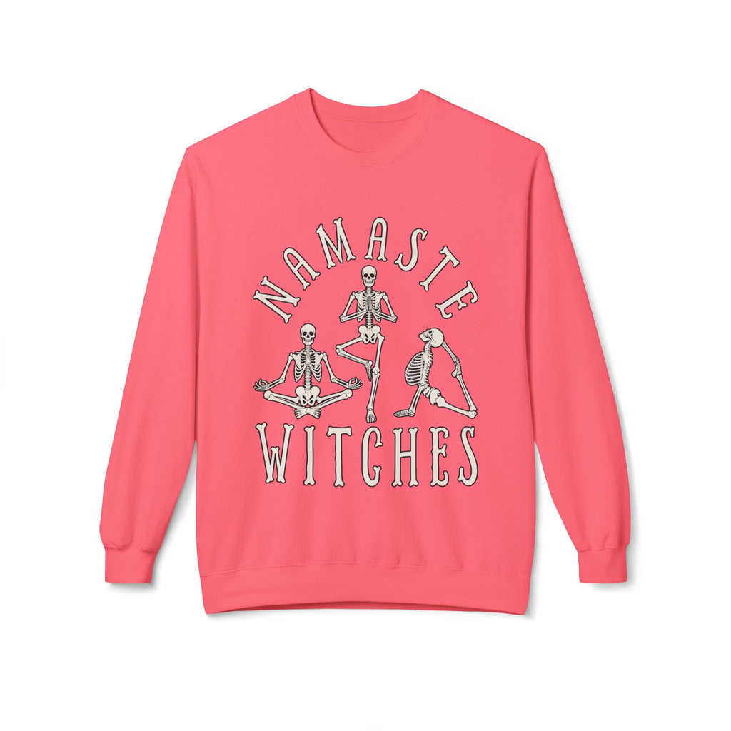 Namaste Witches Halloween Sweatshirt — Skeleton Yoga Crewneck - Boo Crew Boutique