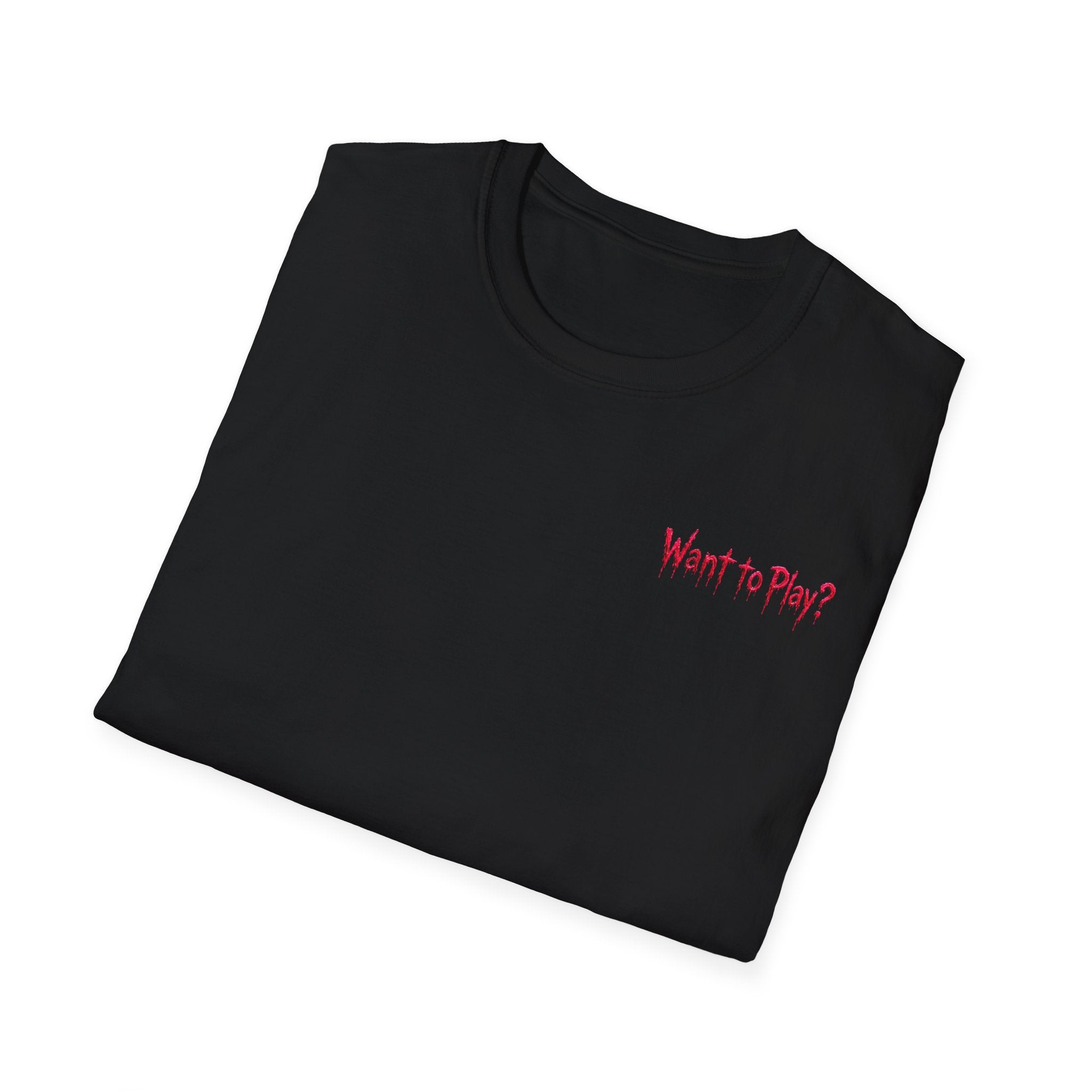 “Want to Play?” Chucky Back Image - Boo Crew Boutique