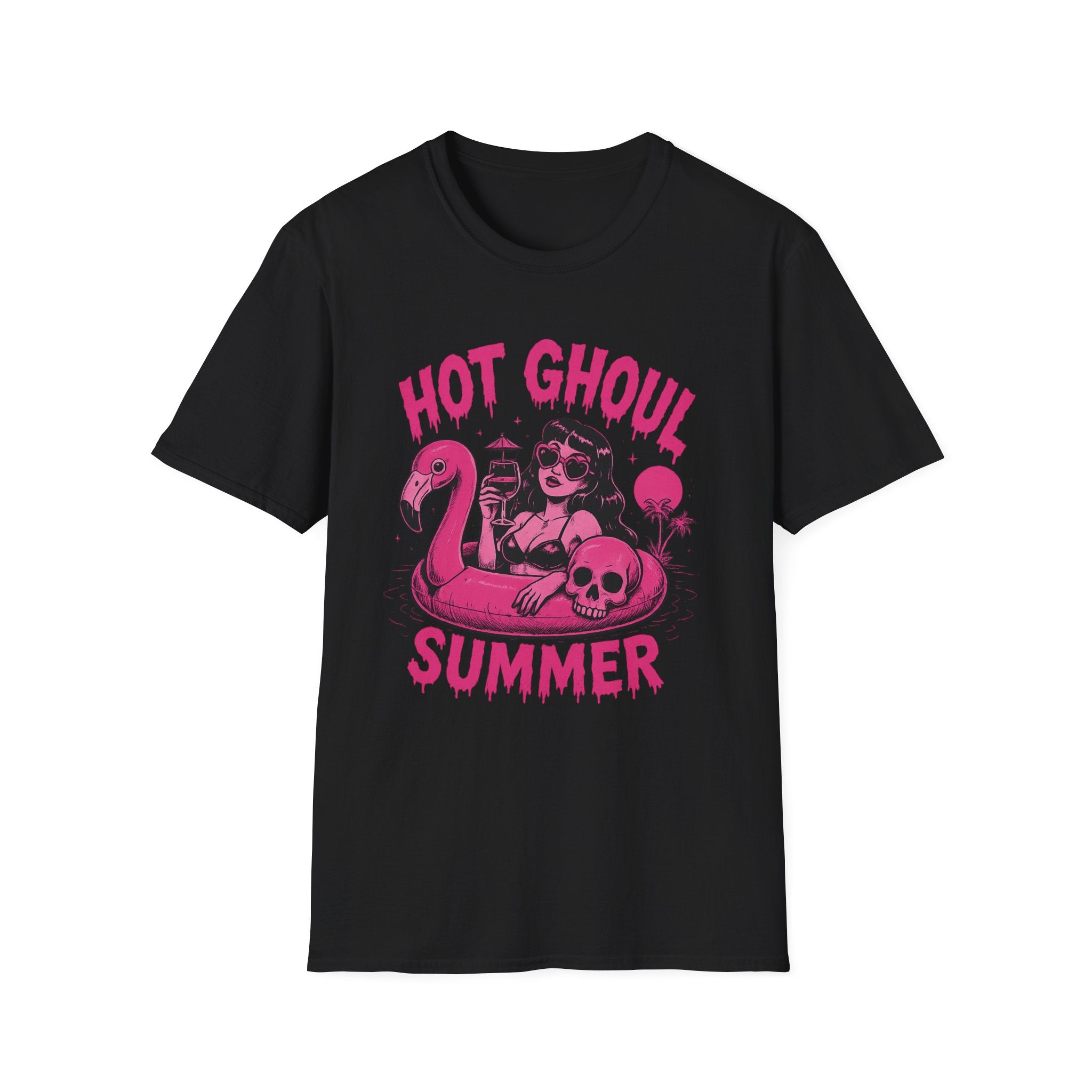 Hot Ghoul Summer T-Shirt — Retro Pink Halloween Beach Graphic - Boo Crew Boutique