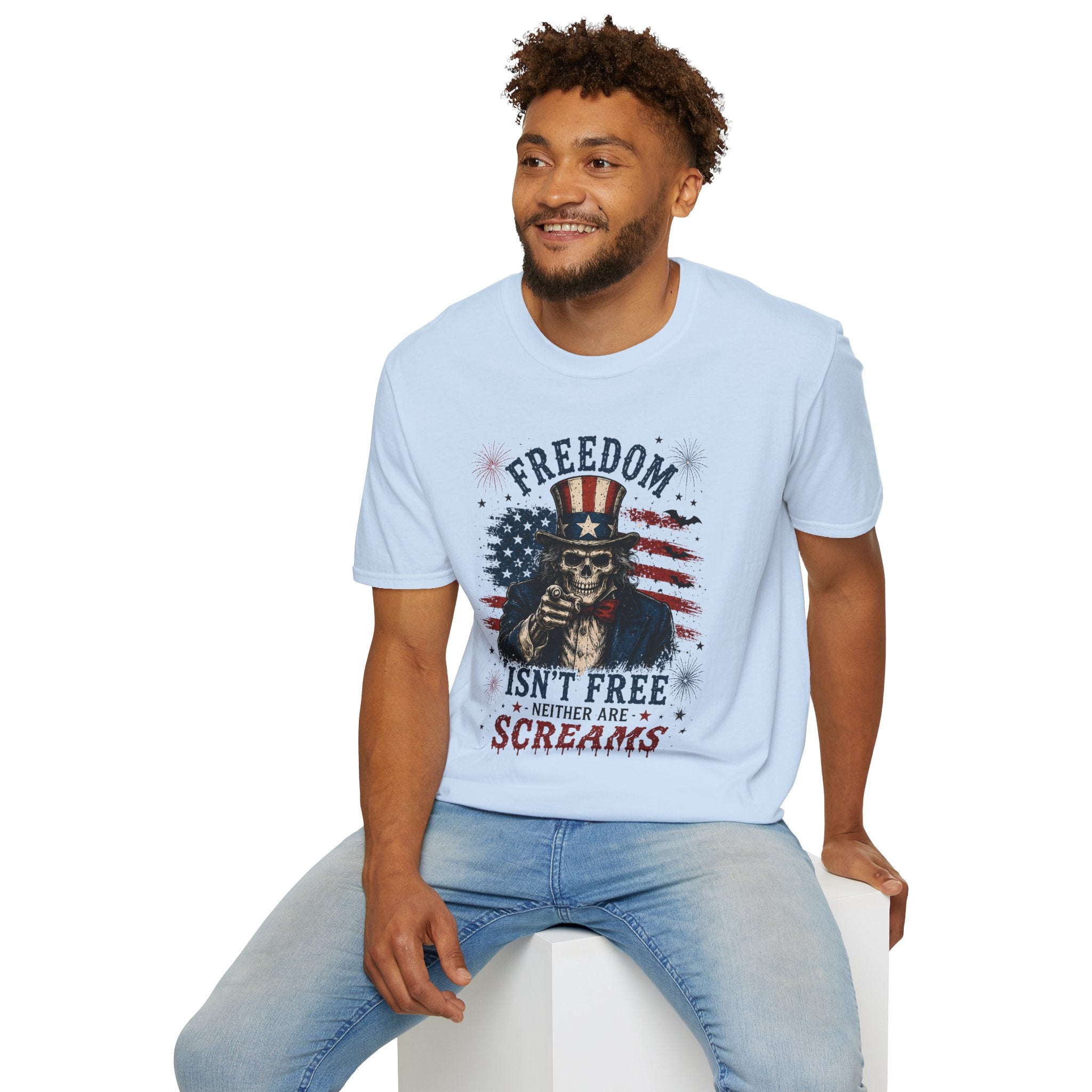 Freedom Isn't Free Skull T-Shirt – Patriotic American Flag Graphic Tee - Boo Crew Boutique