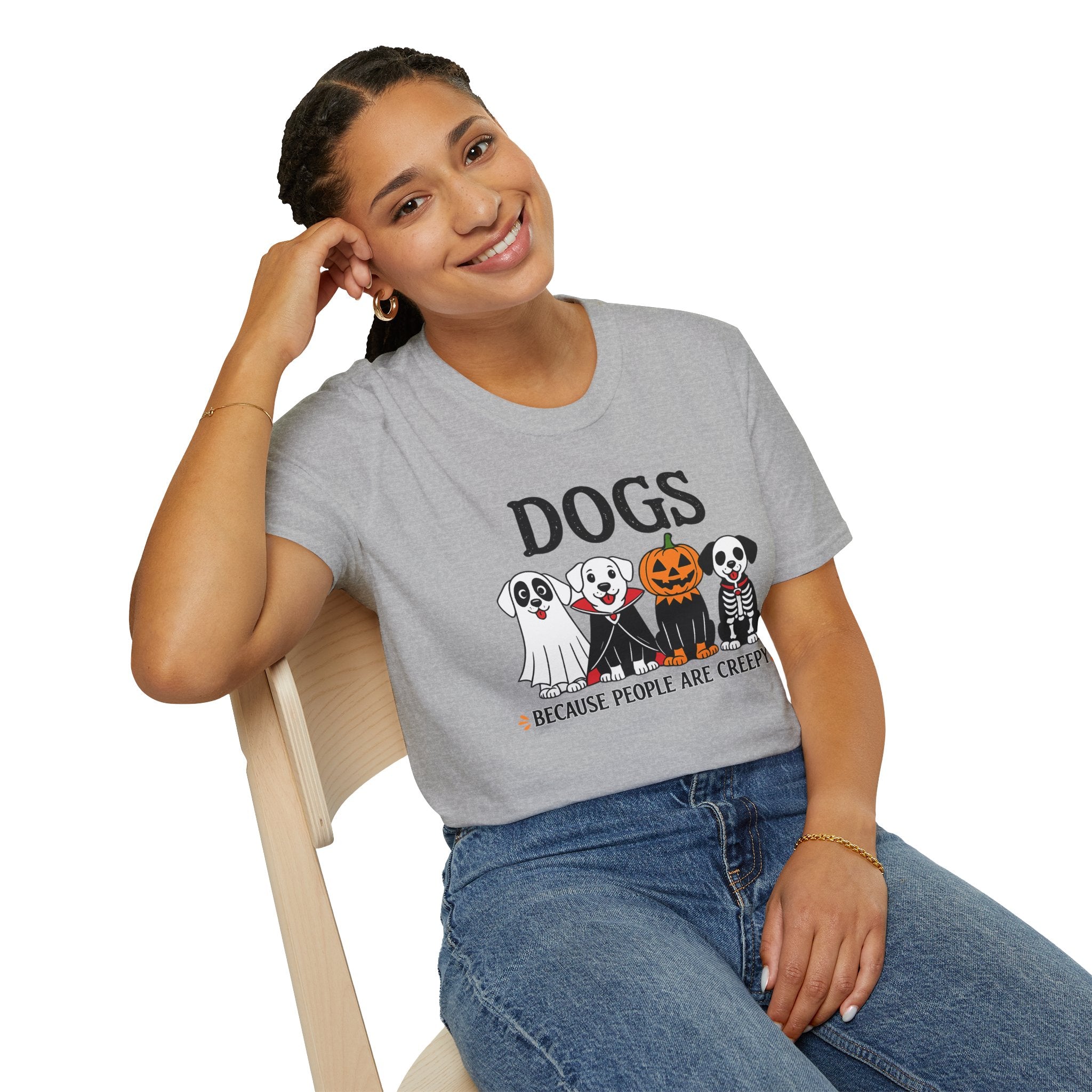 Halloween Dogs T-Shirt — "Dogs Because People Are Creepy" Cute Spooky Pup Tee - Boo Crew Boutique