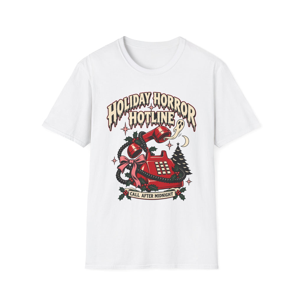 Holiday Horror Hotline T-Shirt — Call After Midnight Retro Christmas Tee