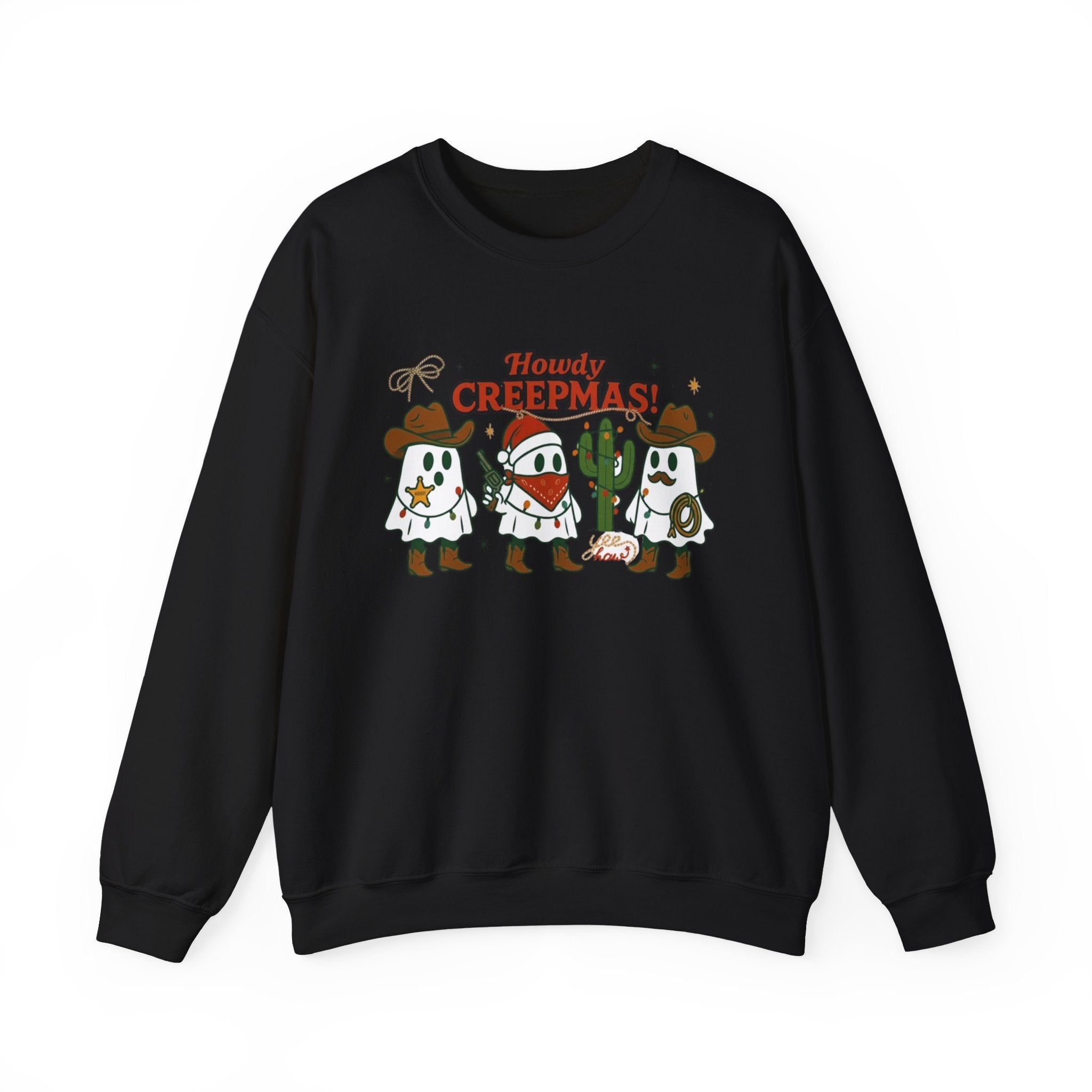Howdy Christmas ghosts crewneck Sweatshirt | Western cowboy holiday design, Creepmas Attire - Boo Crew Boutique