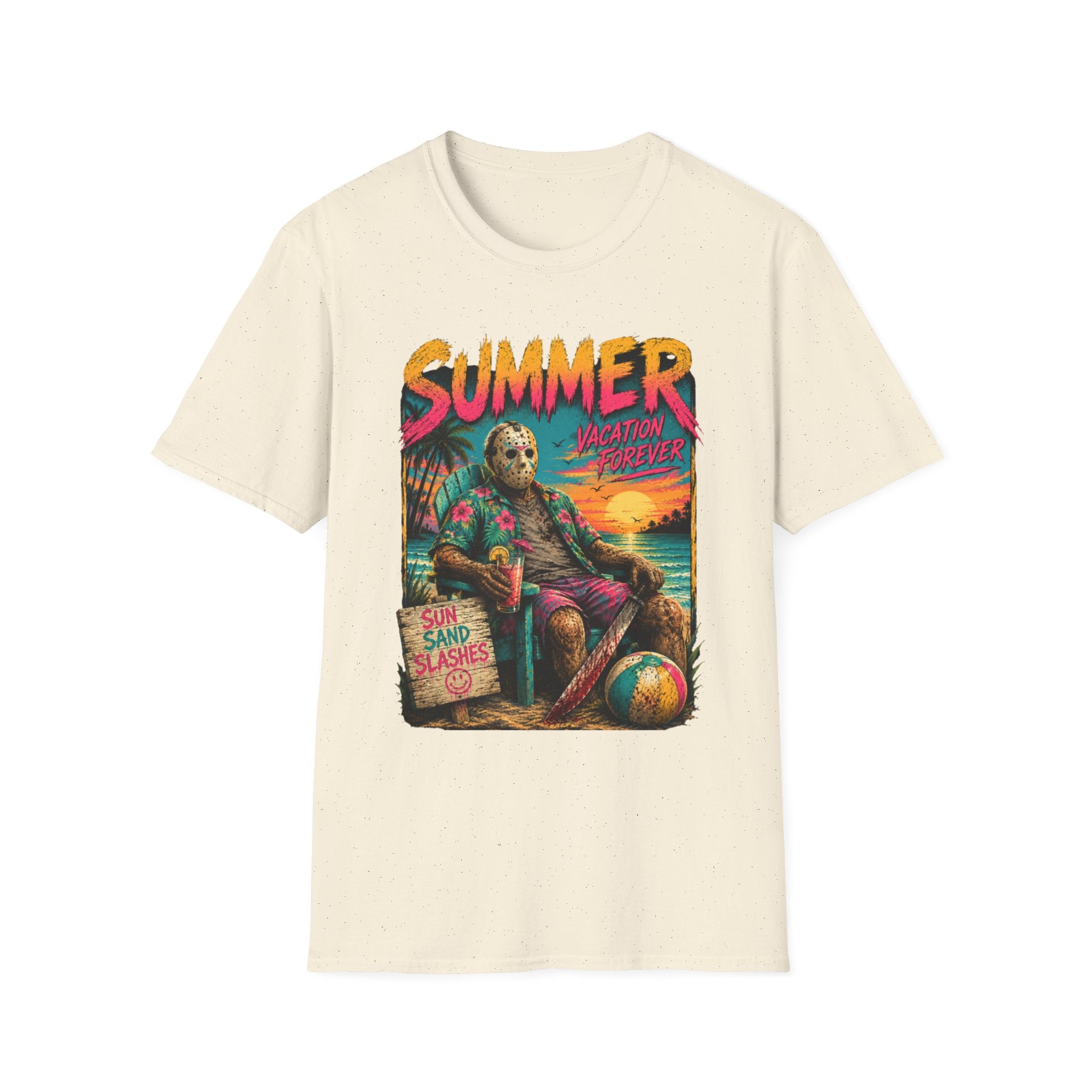 Summer Vacation Forever T-Shirt — Retro Tropical Horror Graphic - Boo Crew Boutique