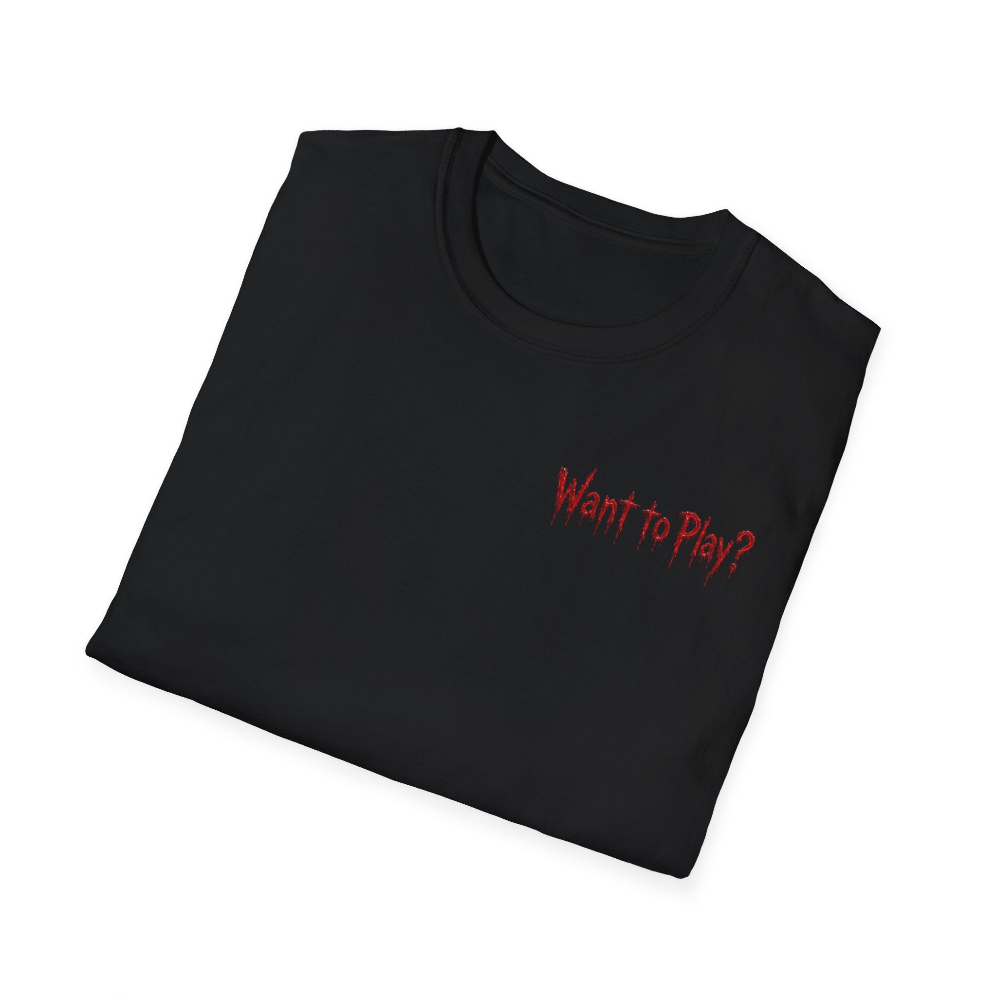 Chucky "Wanna Play?" Back Print Horror T-Shirt - Boo Crew Boutique