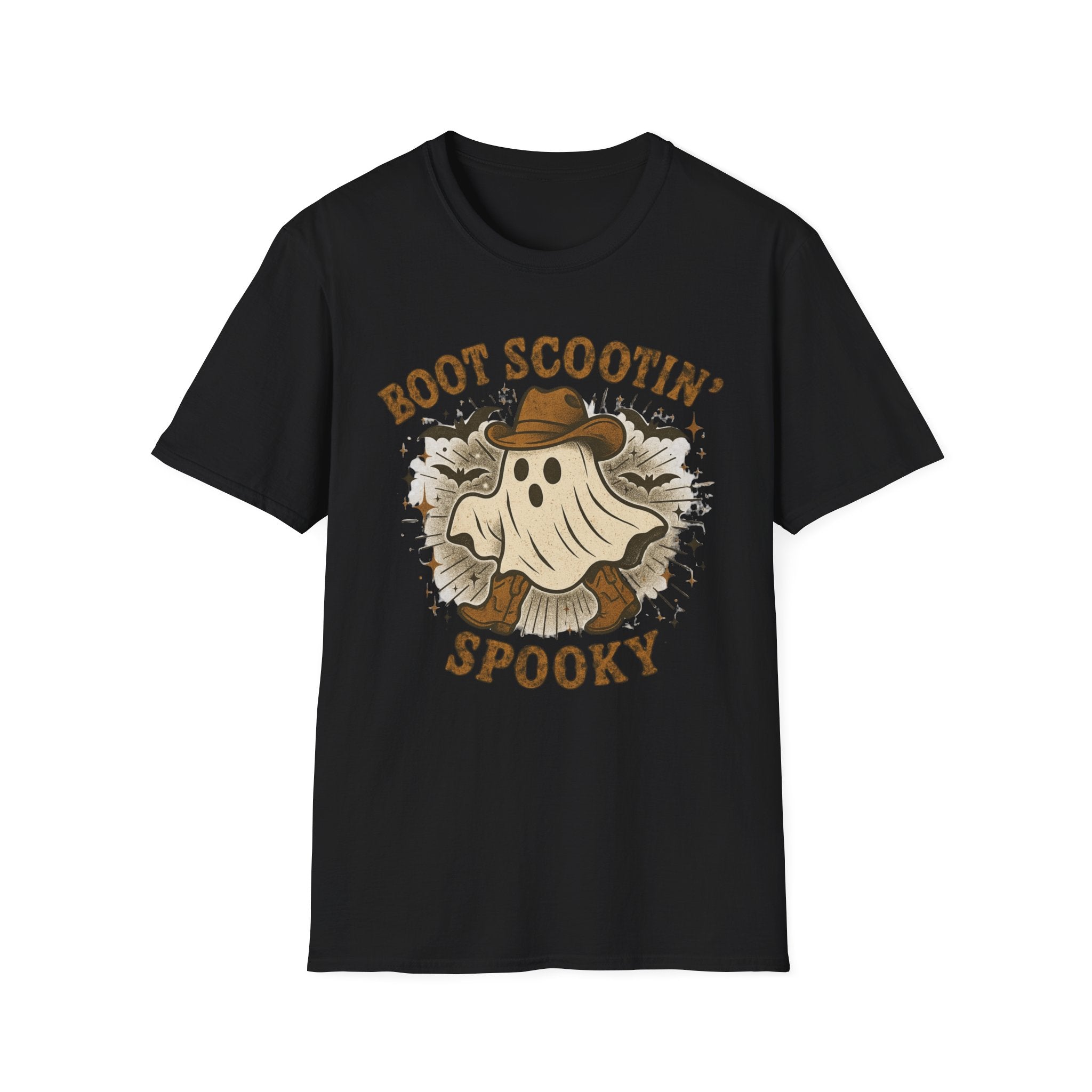 Halloween Western Ghost T-Shirt, Funny Costume Tee, Spooky Shirt, Halloween Apparel, Boot Scootin' Spooky