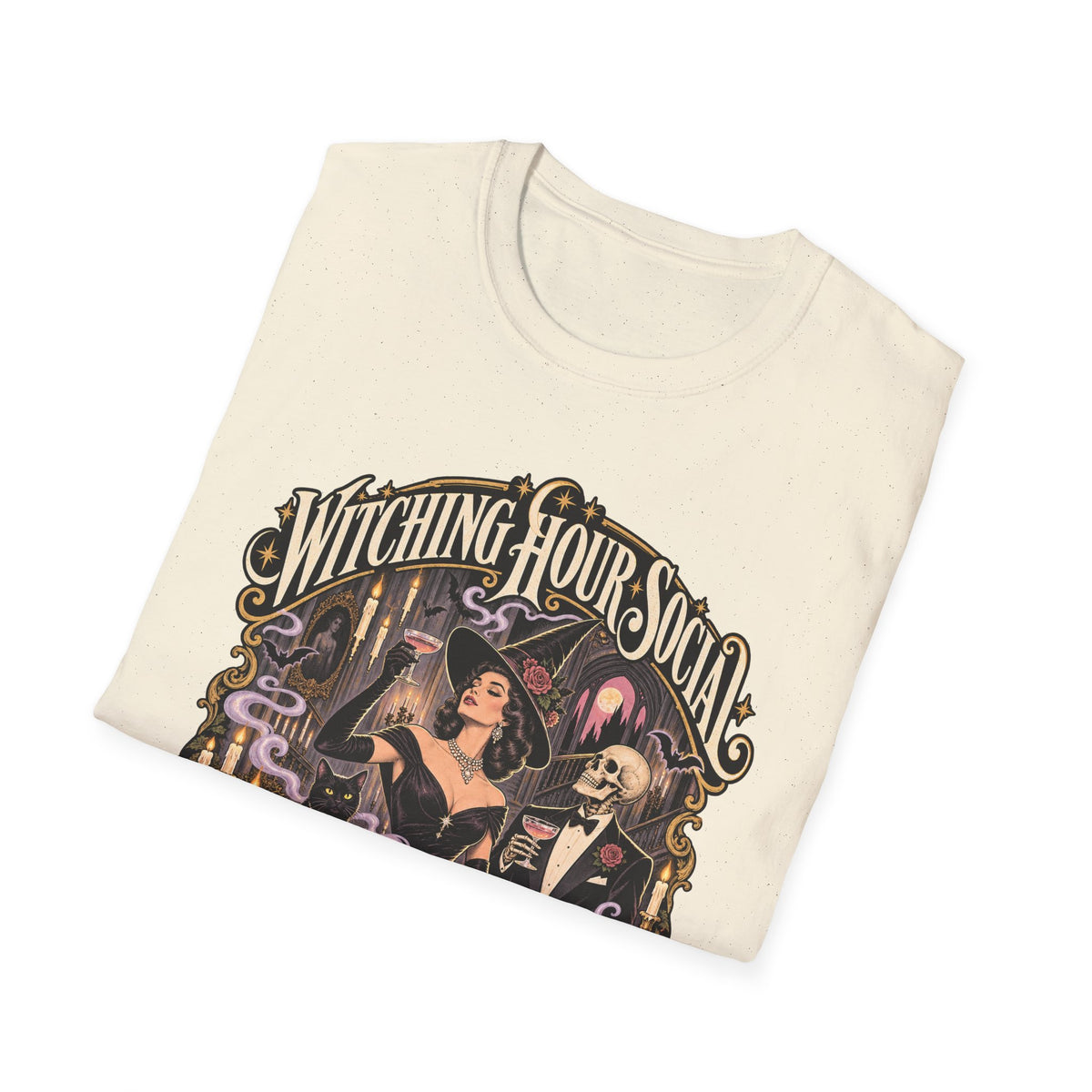 Witching Hour Social T-Shirt — Vintage Halloween Witch Design - Boo Crew Boutique