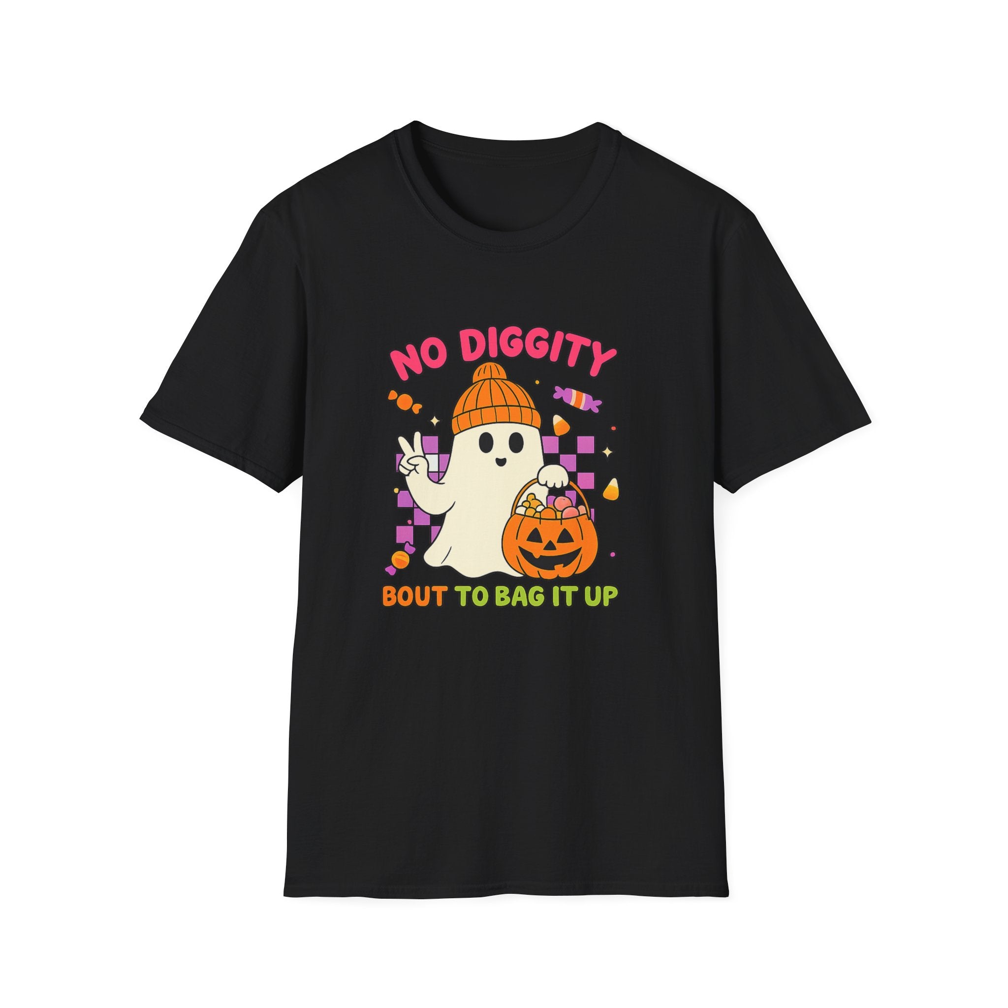 Halloween Ghost T-Shirt — "No Diggity" Cute Retro Candy Design