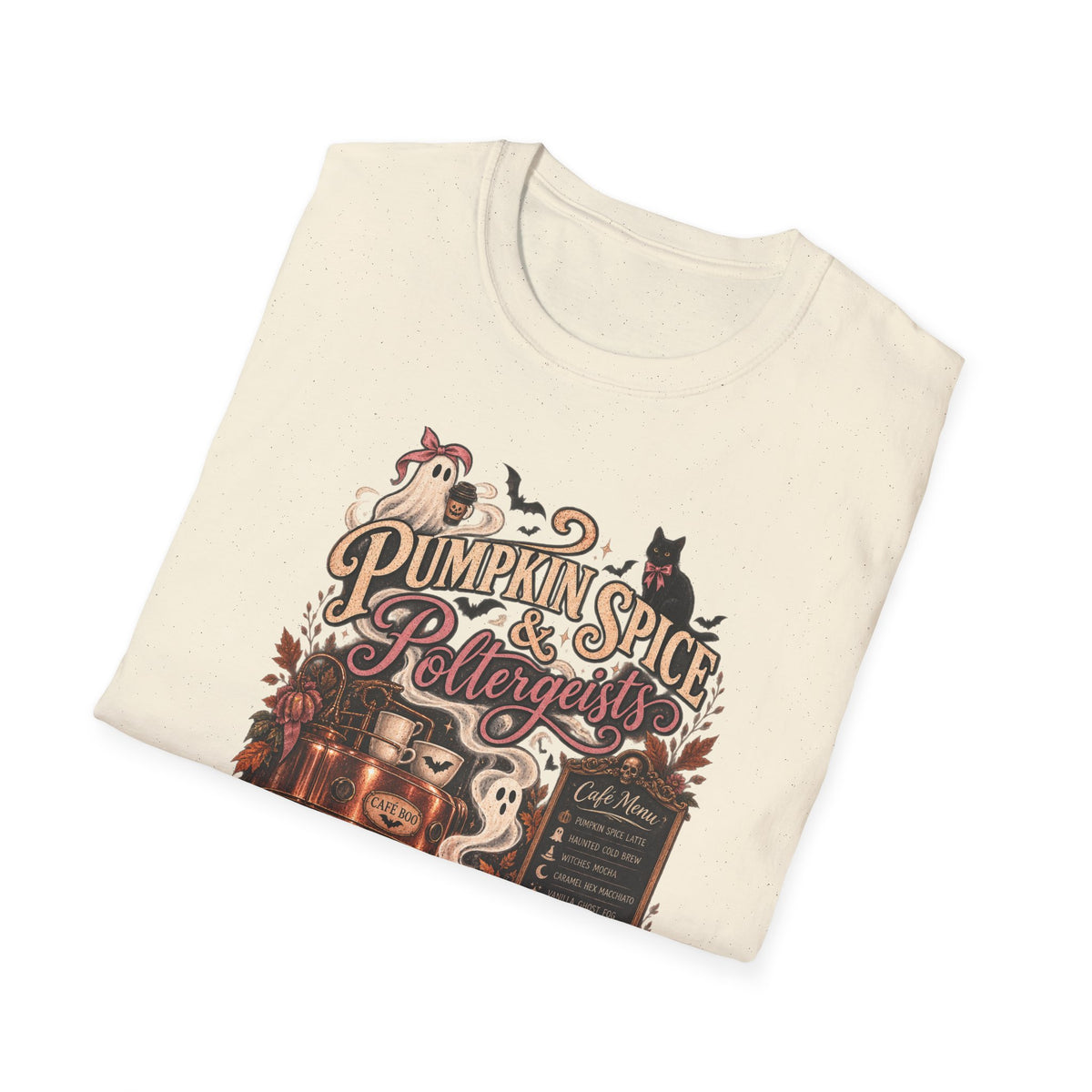 Pumpkin Spice & Poltergeists Shirt | Spooky Coffee Halloween Tee - Boo Crew Boutique