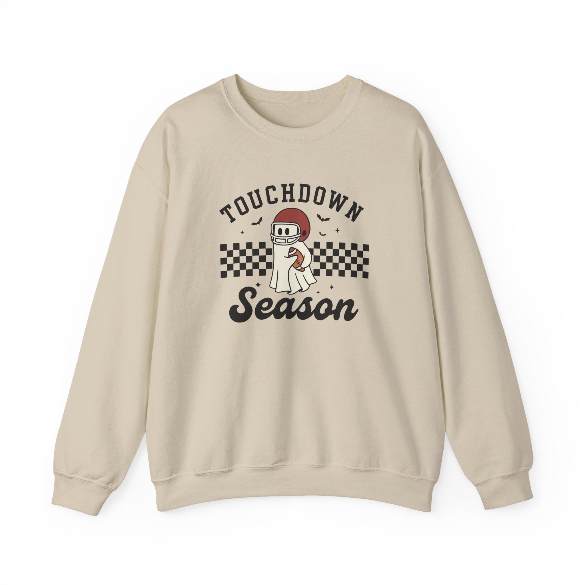 Touchdown Season Crewneck Sweatshirt — Vintage Football Dog Graphic - Boo Crew Boutique