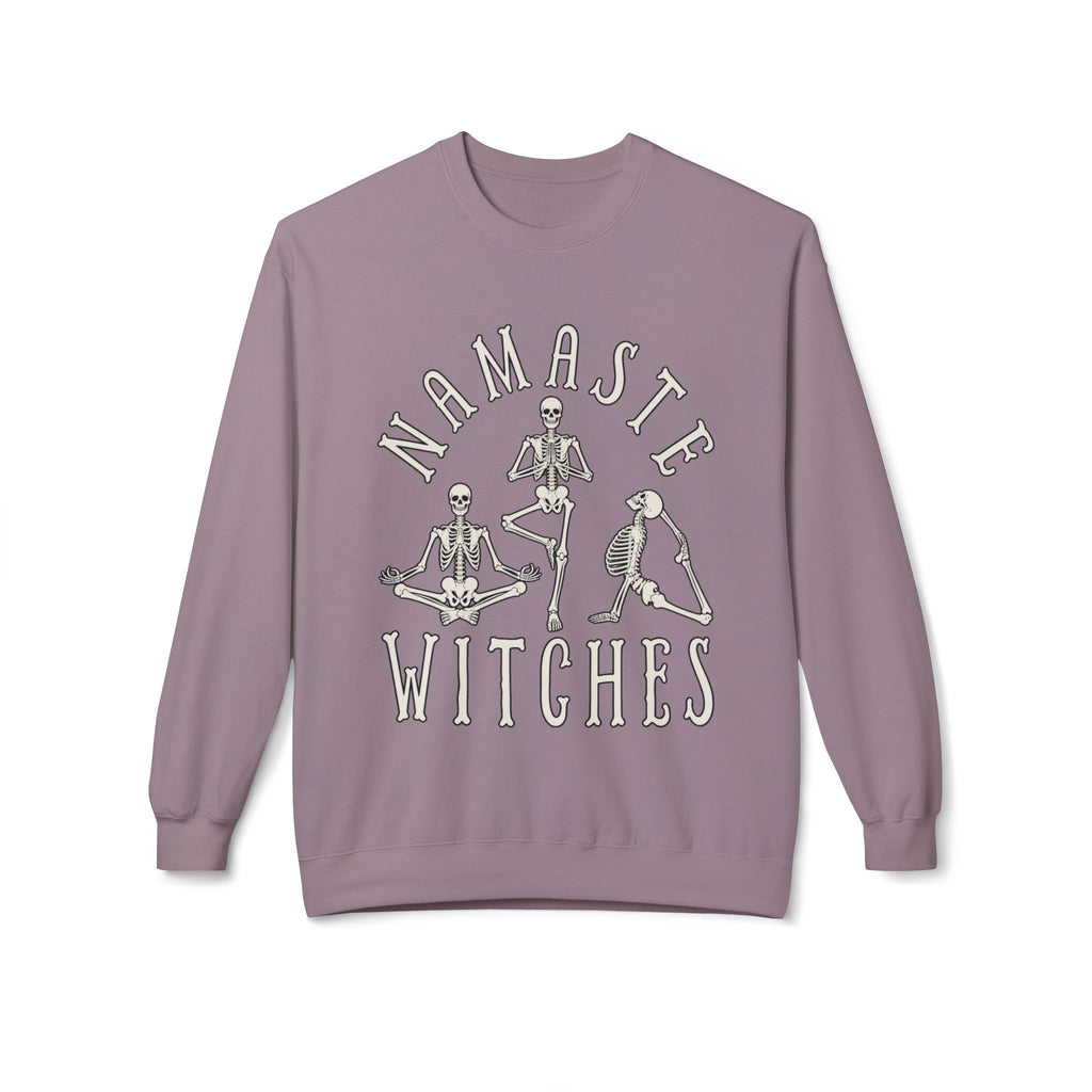 Namaste Witches Halloween Sweatshirt — Skeleton Yoga Crewneck - Boo Crew Boutique