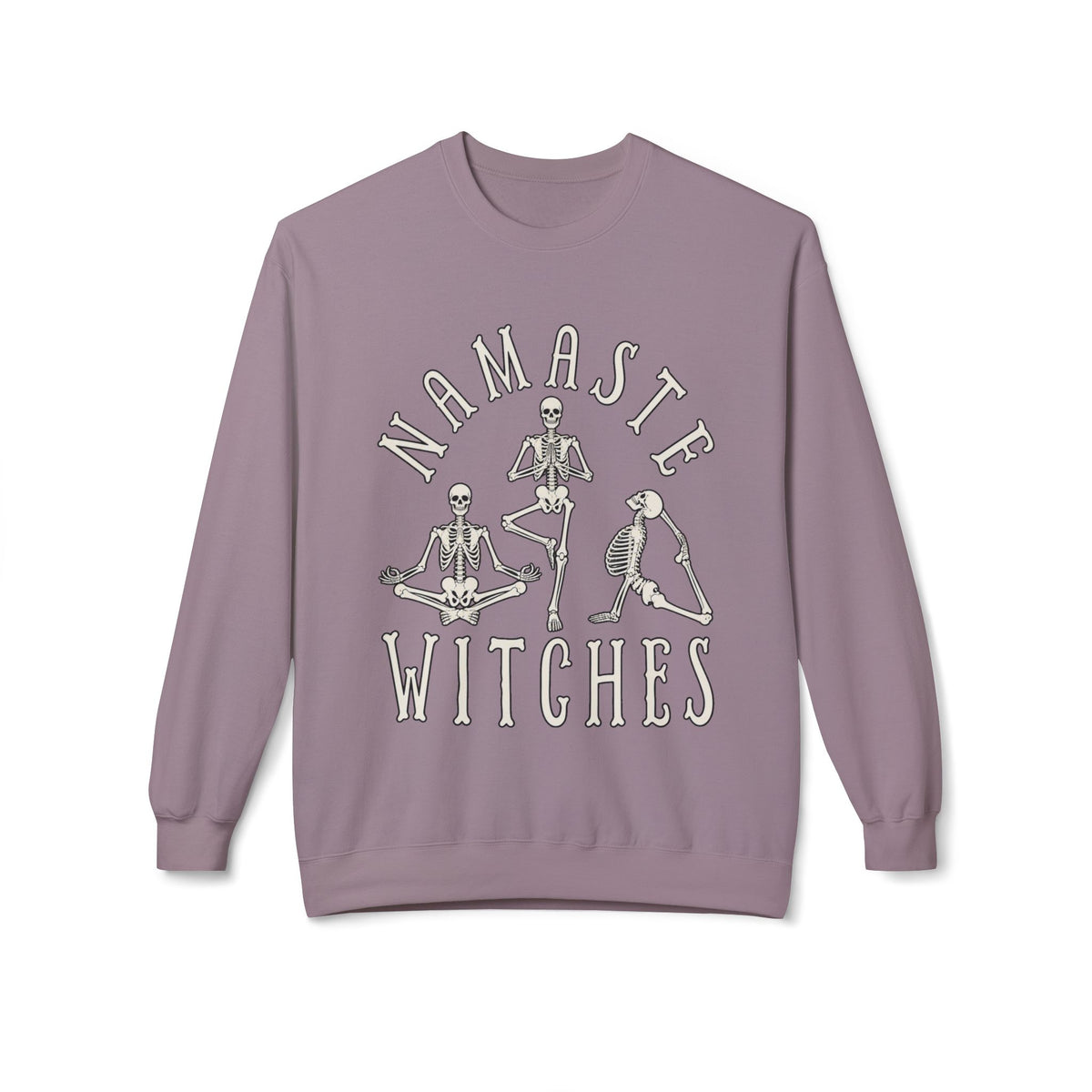 Namaste Witches Halloween Sweatshirt — Skeleton Yoga Crewneck - Boo Crew Boutique