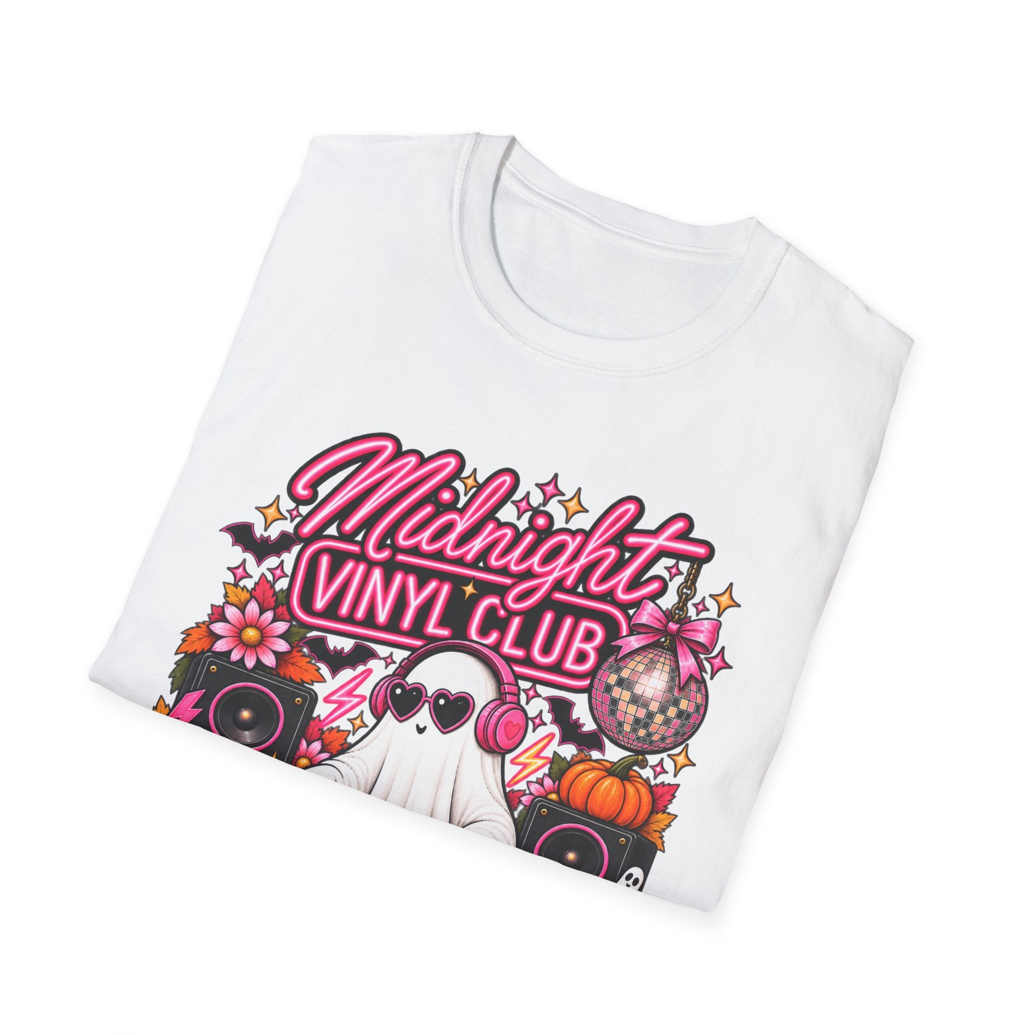 Midnight Vinyl Club T-Shirt — Retro DJ Ghost Halloween Tee - Boo Crew Boutique