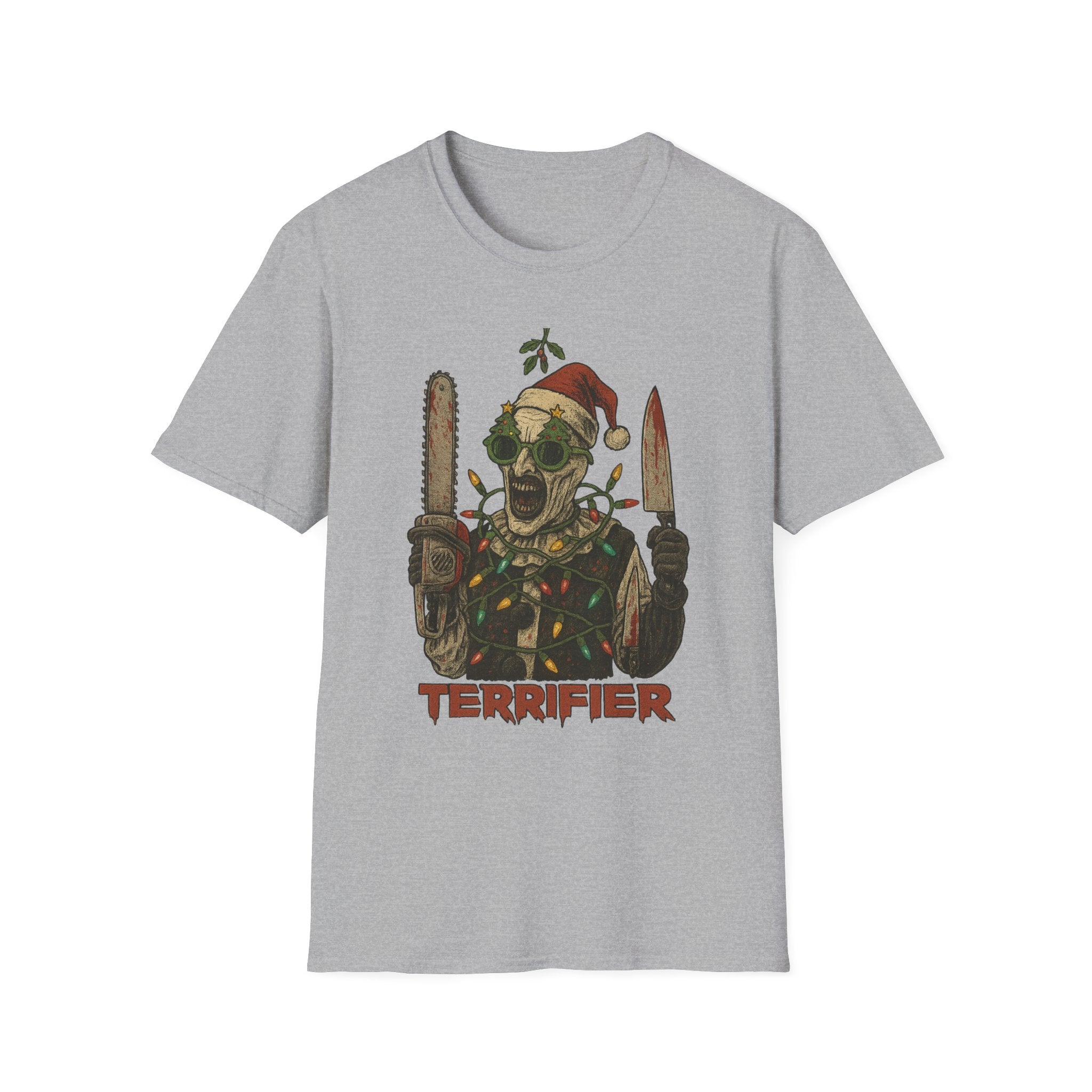 Terrifier Holiday Unisex T-Shirt - Perfect for Horror Fans, Halloween, Christmas, Cozy Wear, Gift for Horror Fan - Boo Crew Boutique