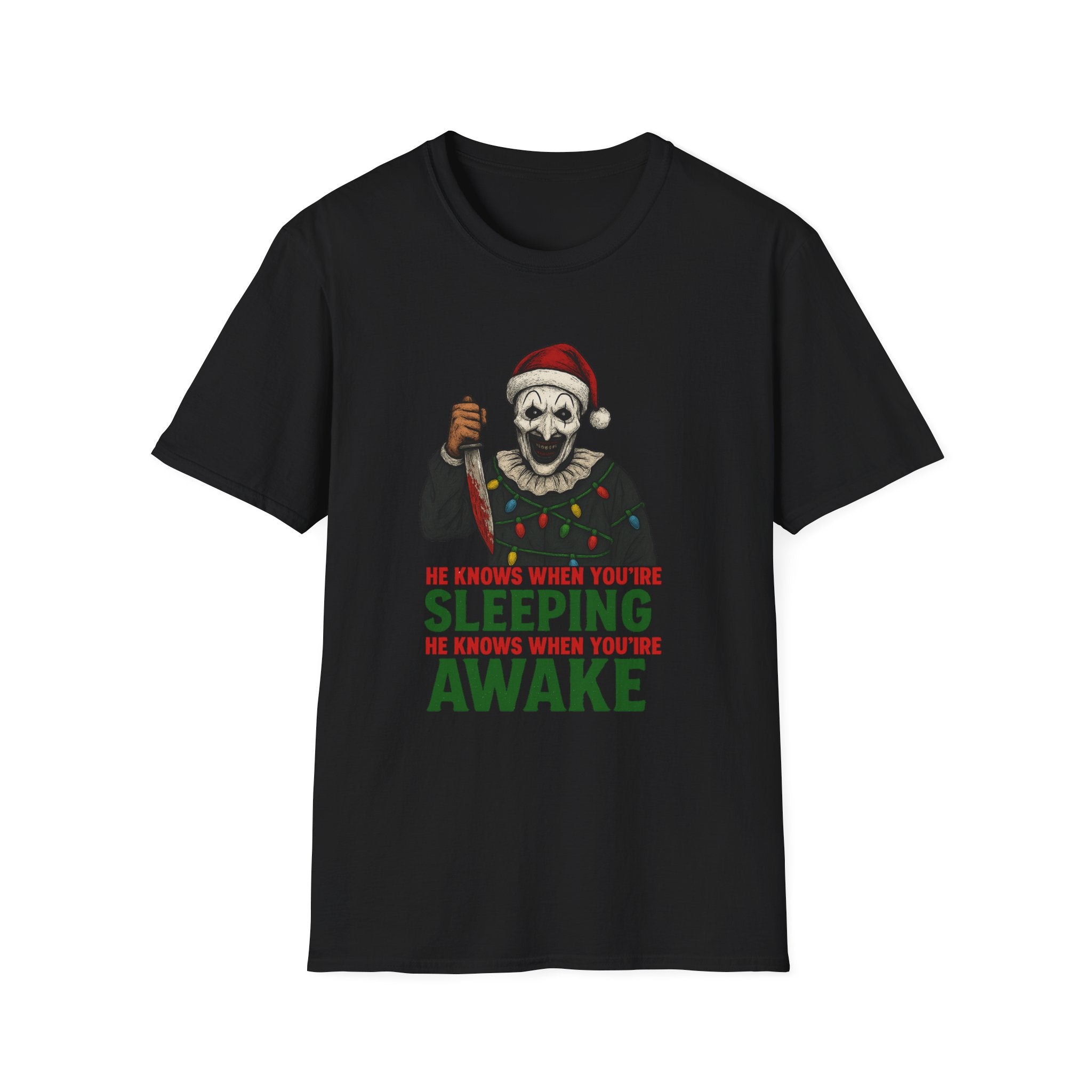 Terrifier Christmas T-Shirt, Christmas Gift, Funny Tee, Santa Vibe, Christmas Horror, Unisex Apparel, Cool Holiday Shirt