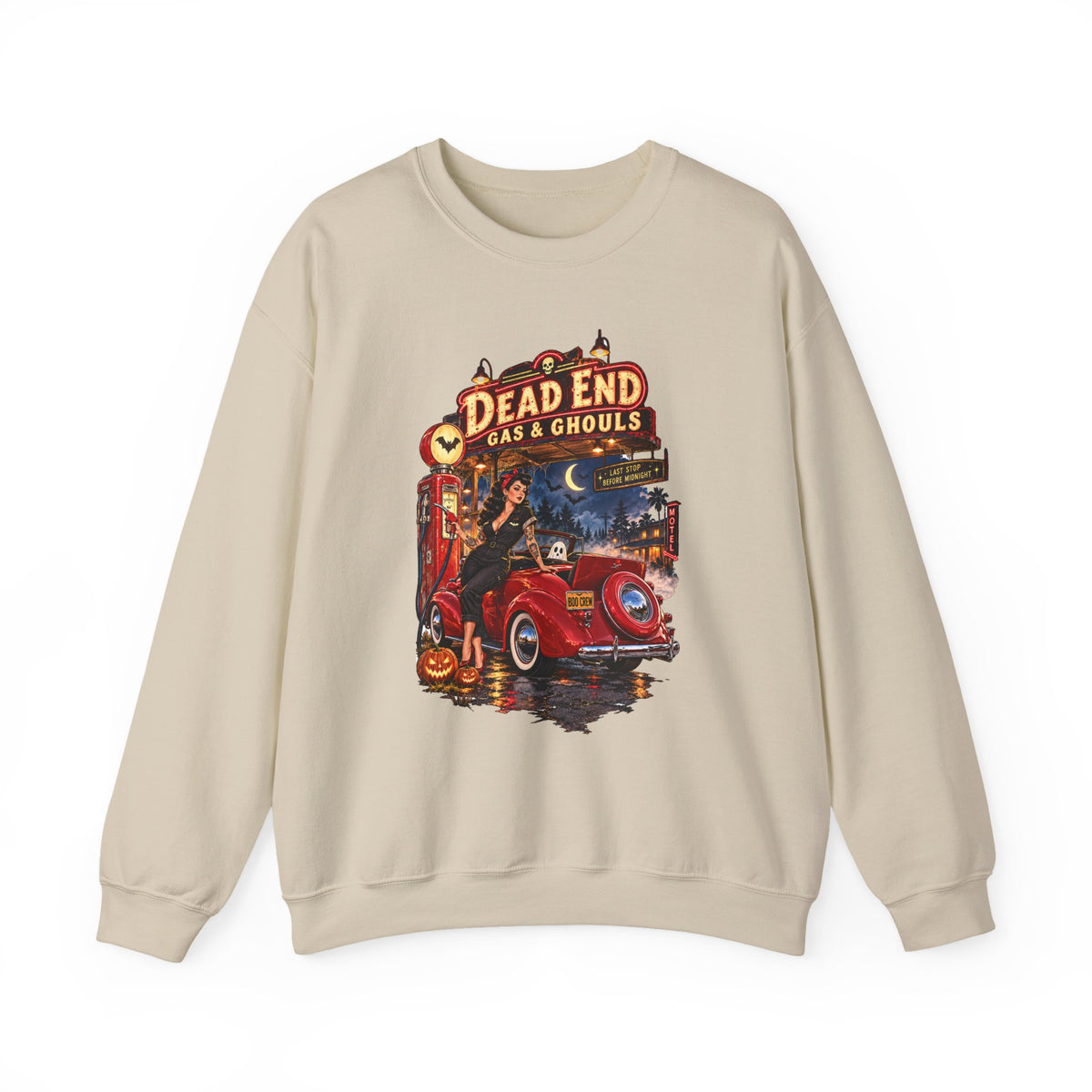 Dead End Gas & Ghouls Crewneck - Boo Crew Boutique