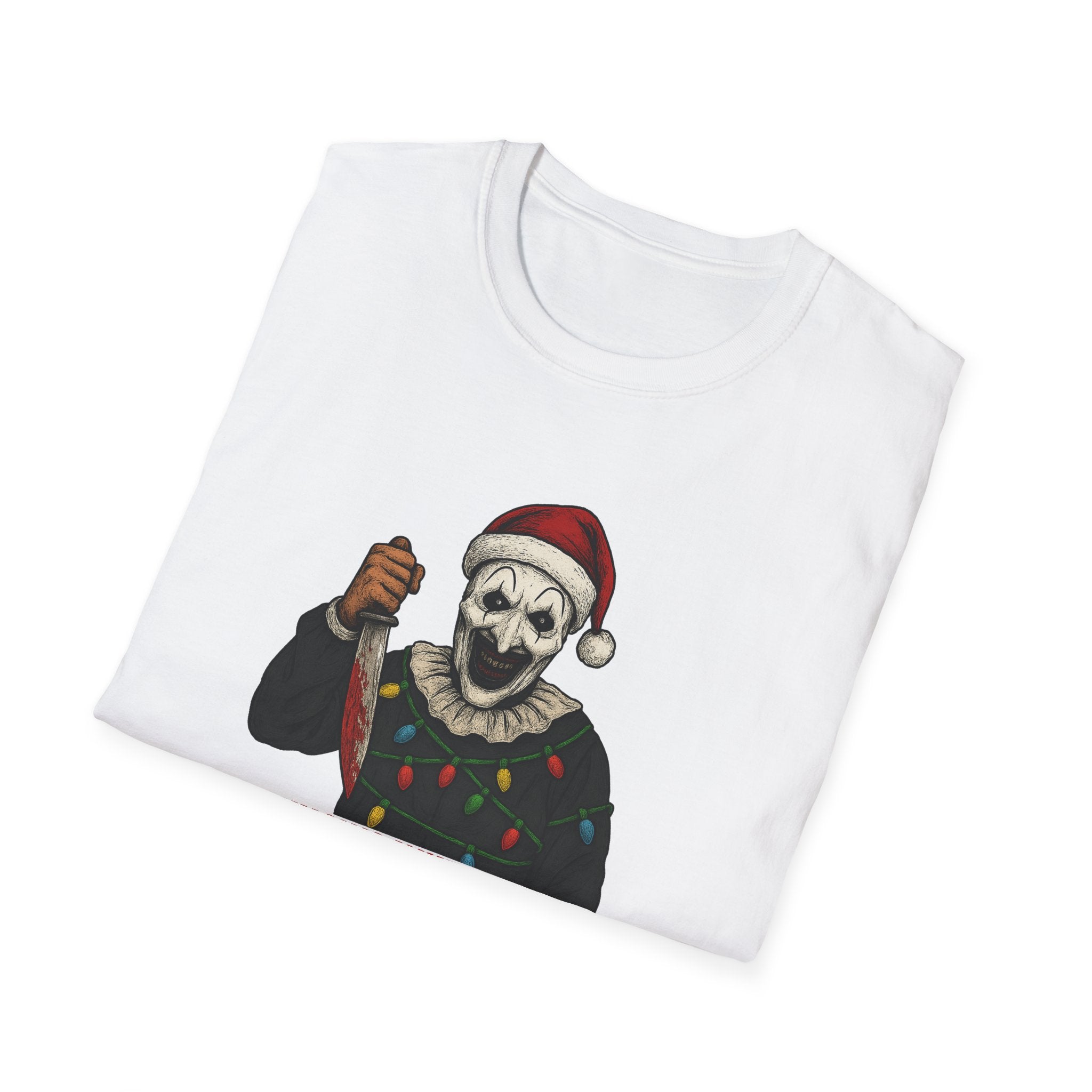 Terrifier Christmas T-Shirt, Christmas Gift, Funny Tee, Santa Vibe, Christmas Horror, Unisex Apparel, Cool Holiday Shirt