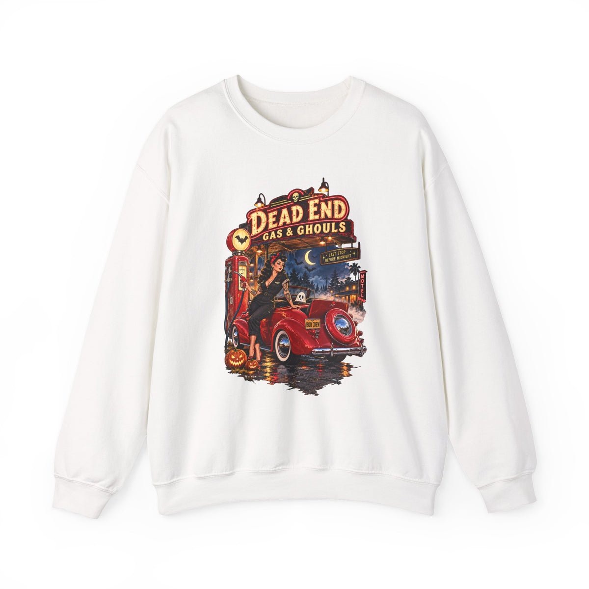 Dead End Gas & Ghouls Crewneck - Boo Crew Boutique