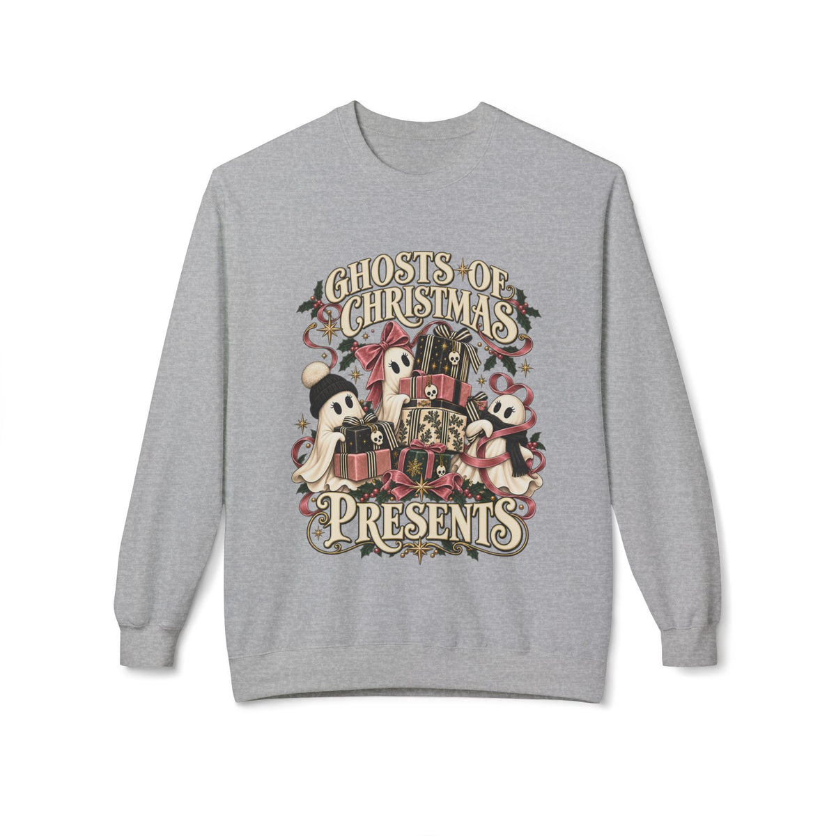 Ghosts of Christmas Presents Holiday Crewneck Sweatshirt - Boo Crew Boutique