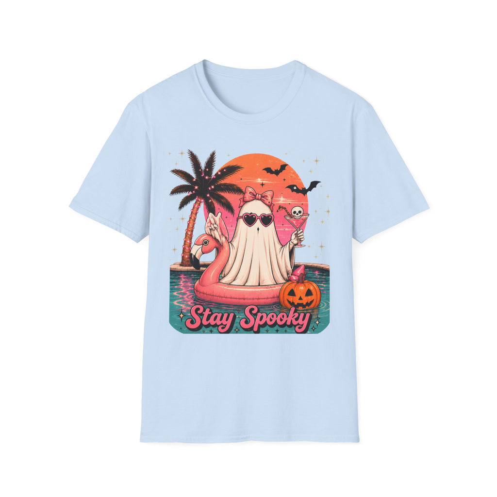 Stay Spooky Ghost Tee — Cute Retro Palm Beach Halloween T-Shirt - Boo Crew Boutique