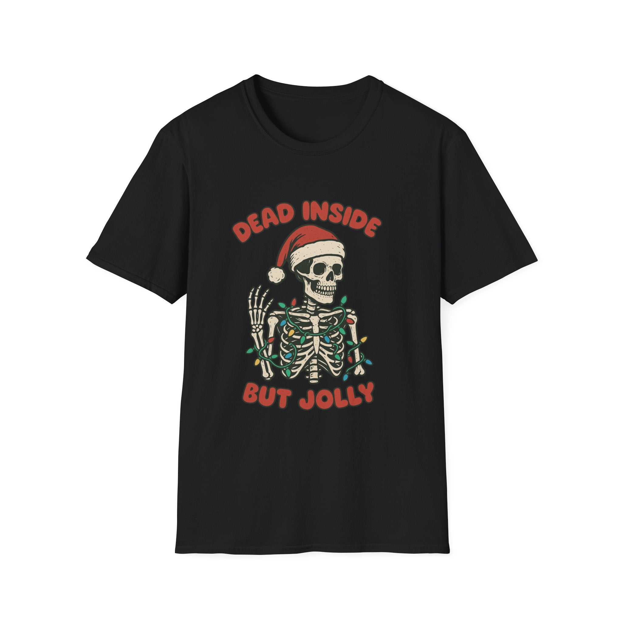 Christmas Holiday Skeleton T-Shirt, Casual Tee, Unisex Humor Shirt, Christmas Gift, Gothic Style, Halloween, Chill Vibe
