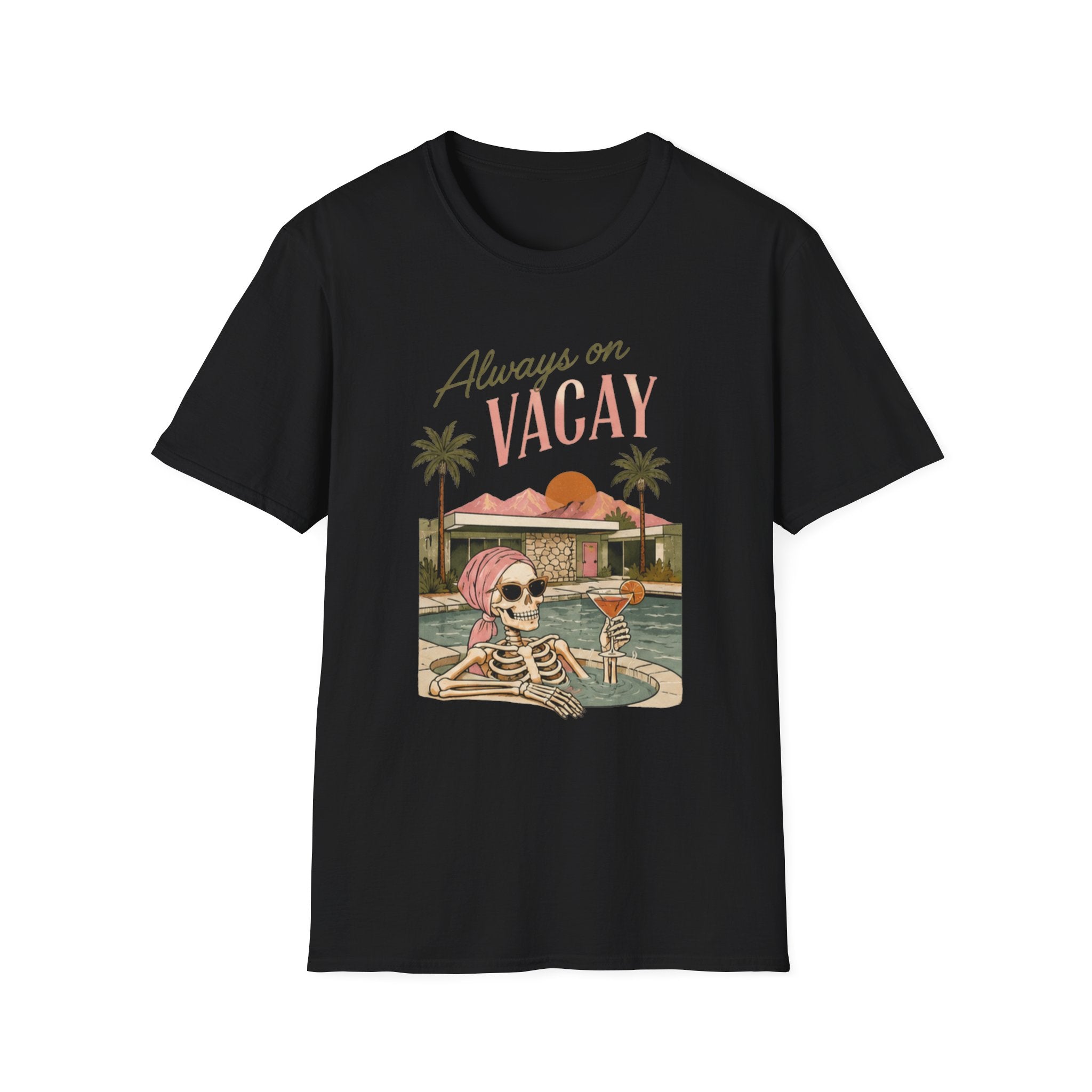 Always On Vacay T-Shirt — Retro Palm Tree Vacation Tee - Boo Crew Boutique