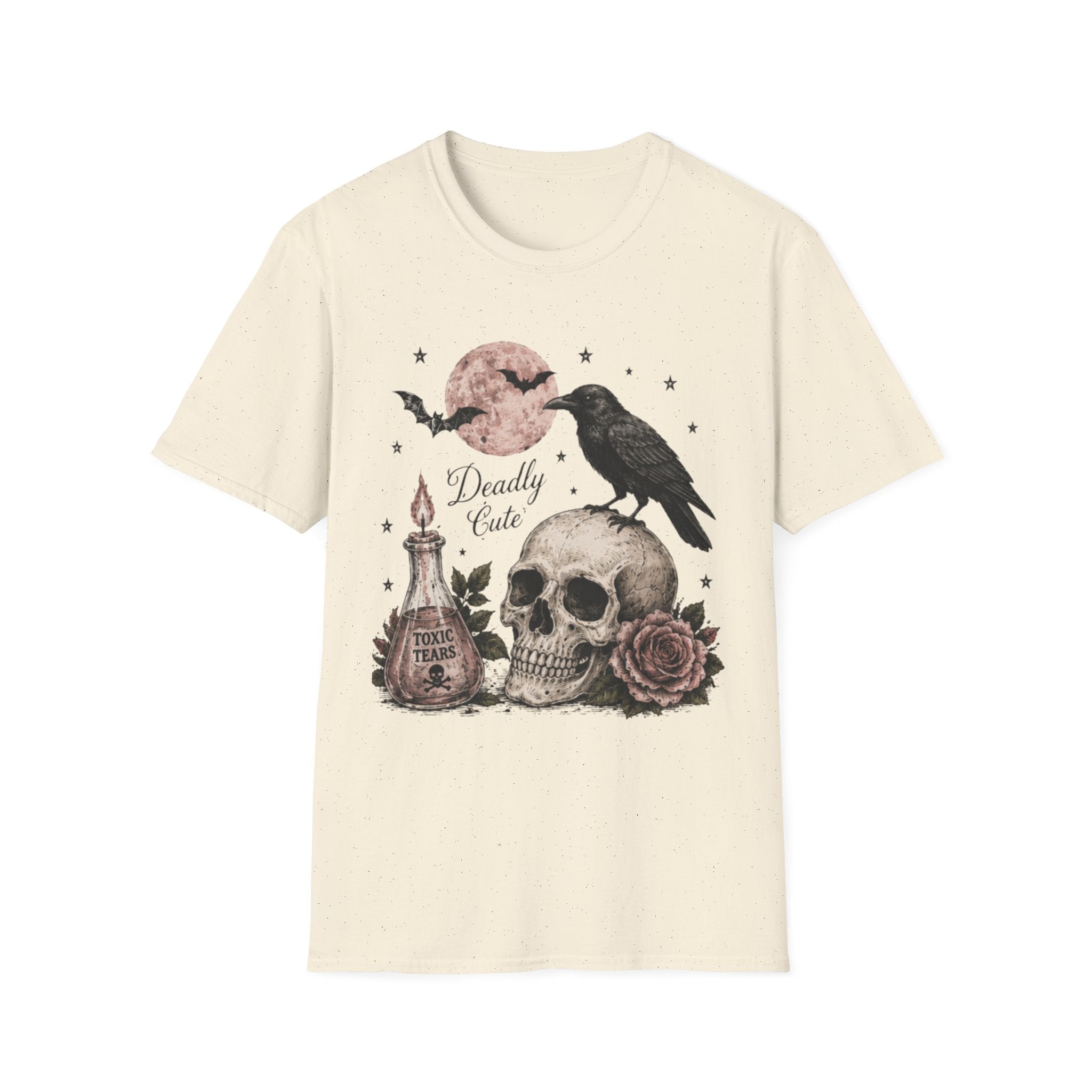 Deadly Cute Crow & Skull Graphic T-Shirt - Boo Crew Boutique