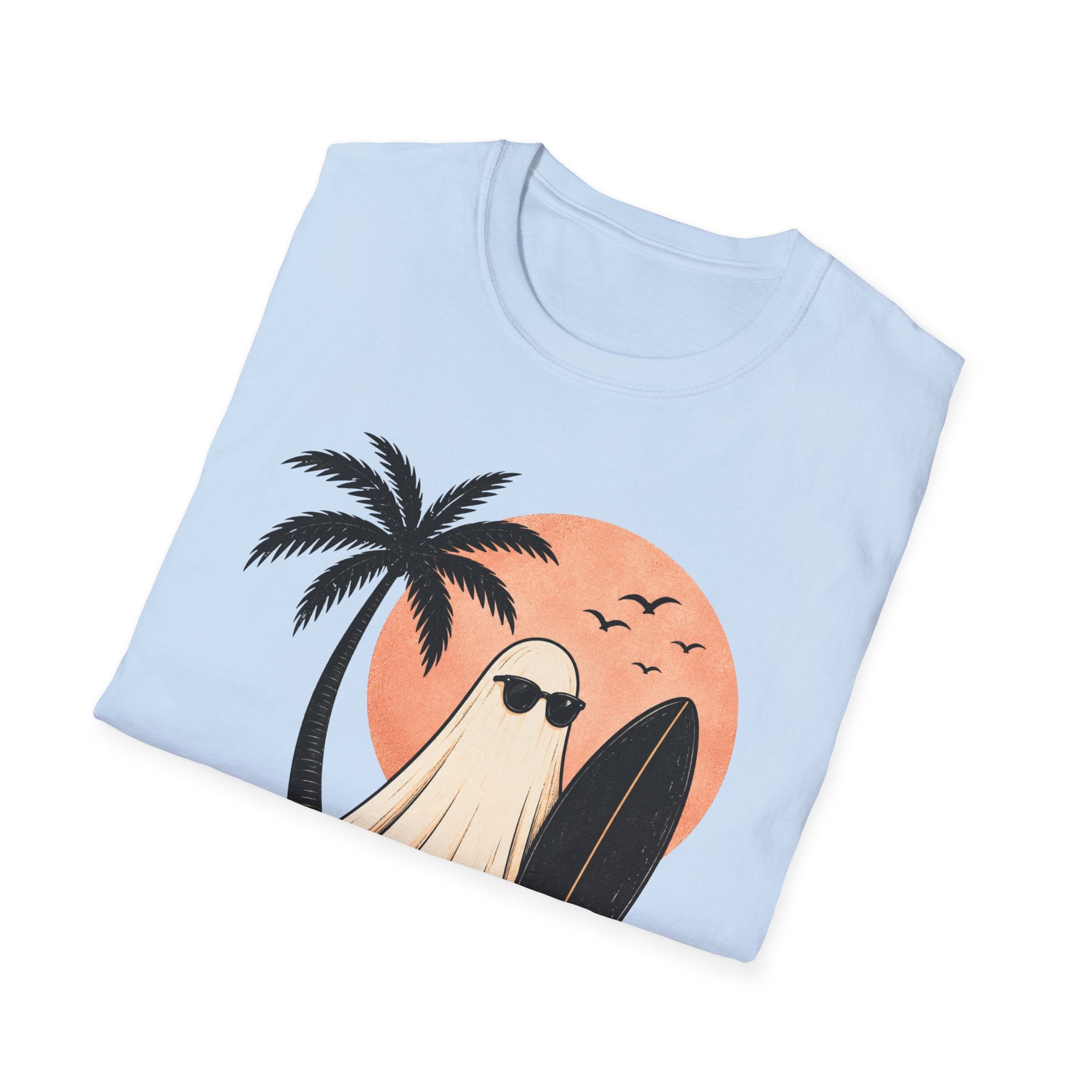 Ghost Surf T-Shirt — "Salty & Spooky" Beach Graphic Tee - Boo Crew Boutique