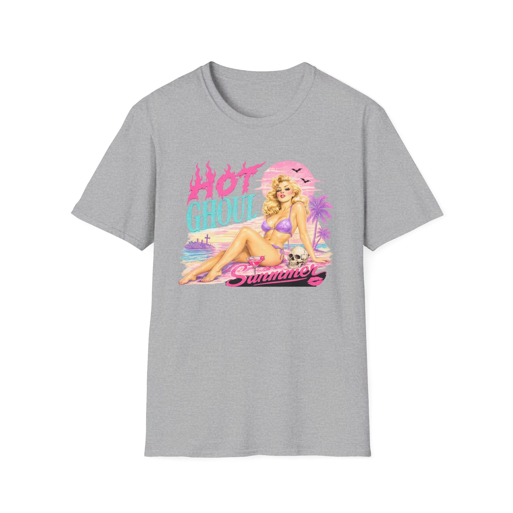 Hot Ghoul Summer T-Shirt — Retro Pinup Halloween Beach Tee - Boo Crew Boutique