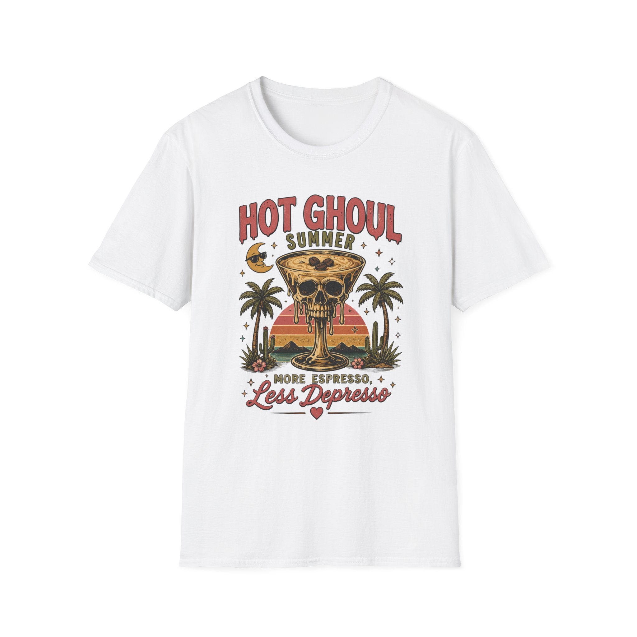 More Espresso Less Depresso Skull & Palm Tee - Boo Crew Boutique