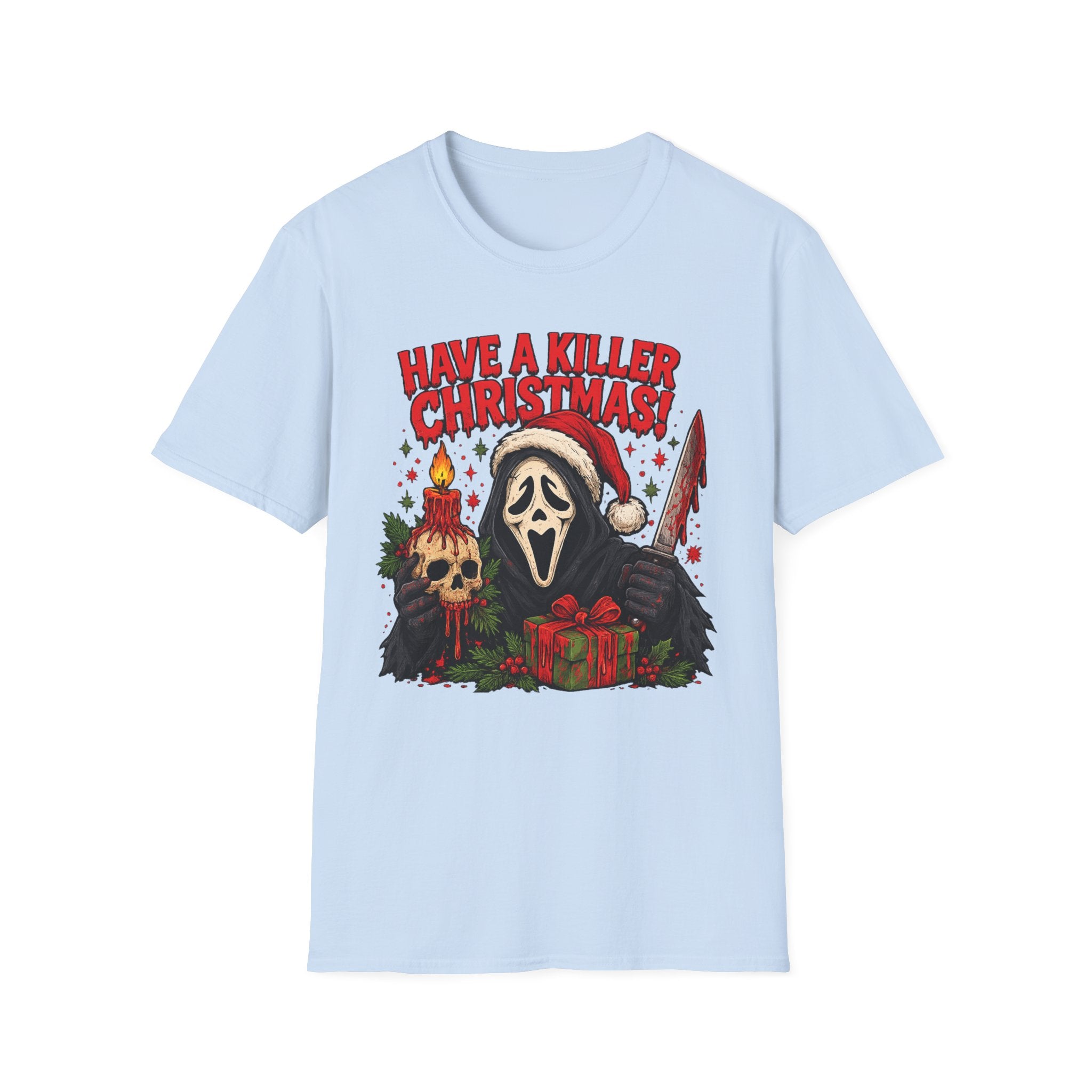 Have a Killer Christmas! Horror Santa T-Shirt — Funny Scream Mask Holiday Tee