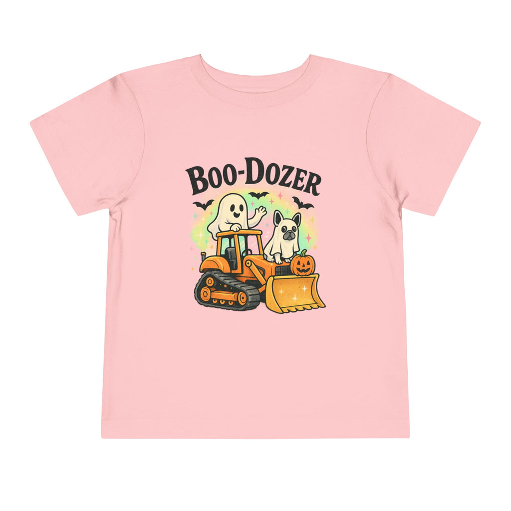 Boo - Dozer Toddler Tee — Cute Ghost & Tractor Halloween Shirt - Boo Crew Boutique